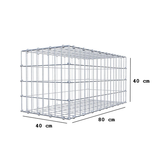 Gabion 80 cm x 40 cm x 40 cm (L x H x P), mailles 5 x 10 cm, anneau en spirale
