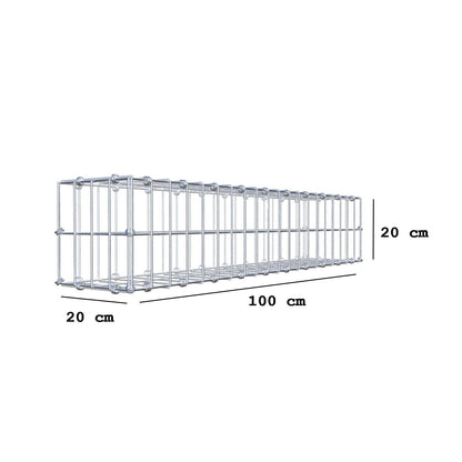 Schanskorf 100 cm x 20 cm x 20 cm (L x H x D), maaswijdte 5 x 10 cm, spiraalring