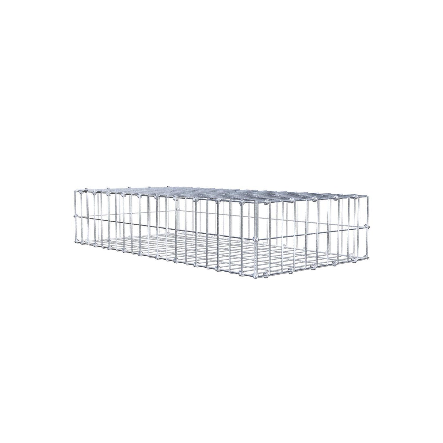 Gabião 100 cm x 20 cm x 50 cm (C x A x P), malhagem 5 x 10 cm, anel espiral