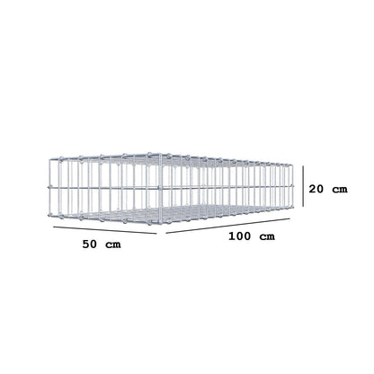Gabião 100 cm x 20 cm x 50 cm (C x A x P), malhagem 5 x 10 cm, anel espiral