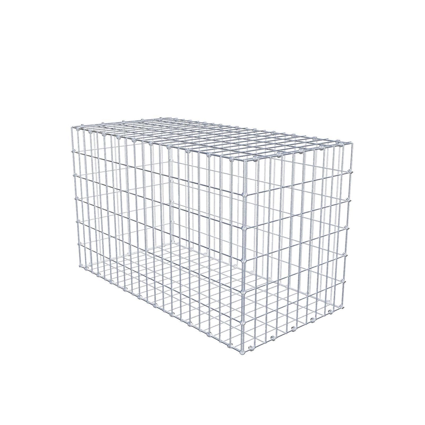 Gabion 100 cm x 60 cm x 50 cm (L x H x D), maskestørrelse 5 x 10 cm, spiralring