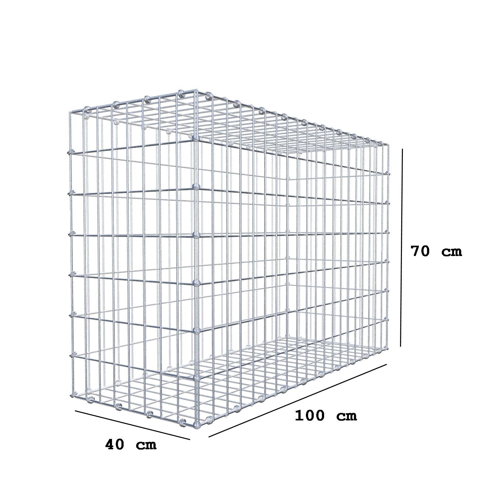 Gabion 100 cm x 70 cm x 40 cm (L x H x D), mesh size 5 x 10 cm, spiral ring