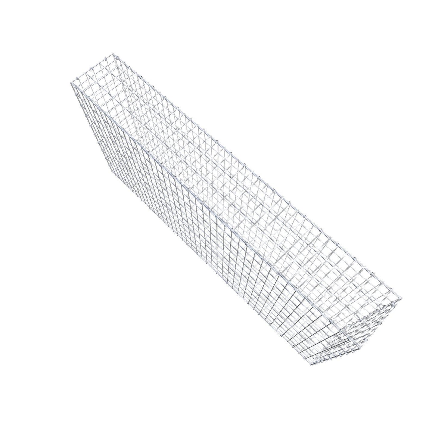 Gabion 200 cm x 100 cm x 30 cm (L x H x D), maskestørrelse 5 x 10 cm, spiralring