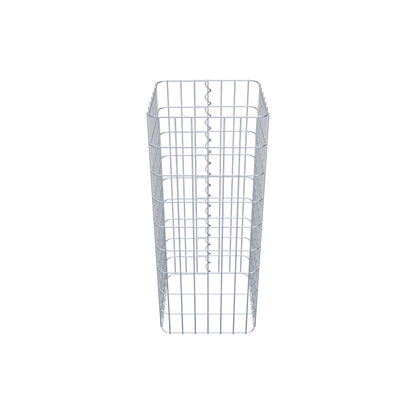 Coluna de gabião 37 x 37 cm, MW 5 x 10 cm quadrado