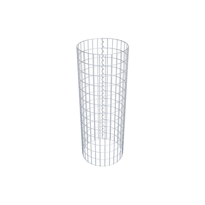 Coluna de gabião com diâmetro de 47 cm, malha redonda de 5 x 10 cm