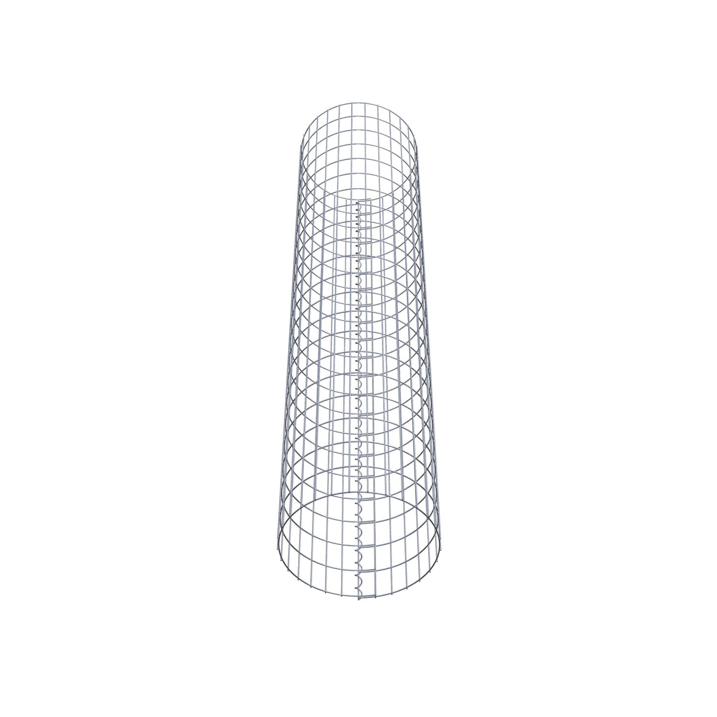 Coluna de gabião com diâmetro de 47 cm, malha redonda de 5 x 10 cm