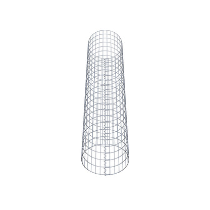 Coluna de gabião com diâmetro de 47 cm, malha redonda de 5 x 10 cm