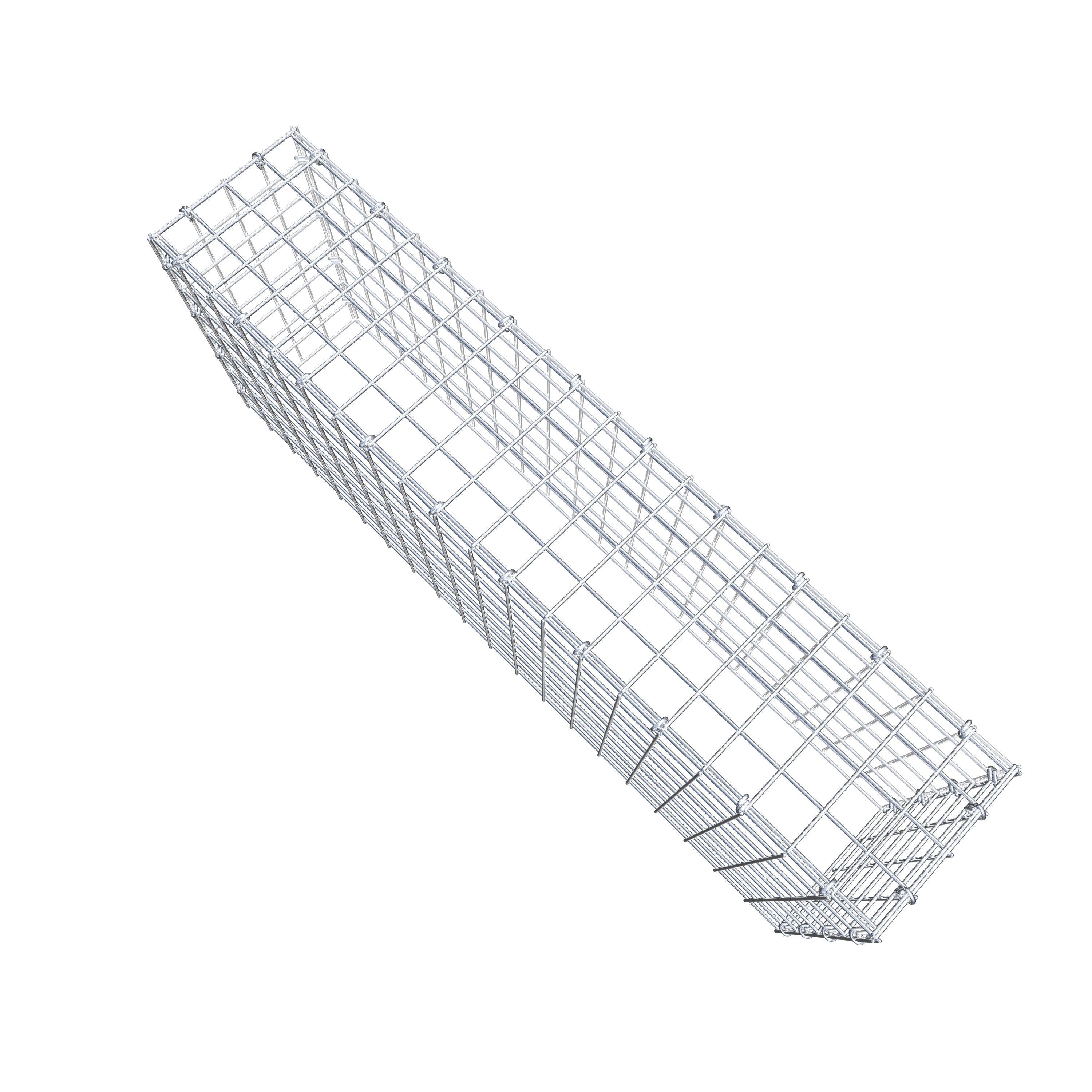 Typ 3 påbyggnadsgabion 100 cm x 40 cm x 20 cm (L x H x D), maskstorlek 5 cm x 5 cm, C-ring