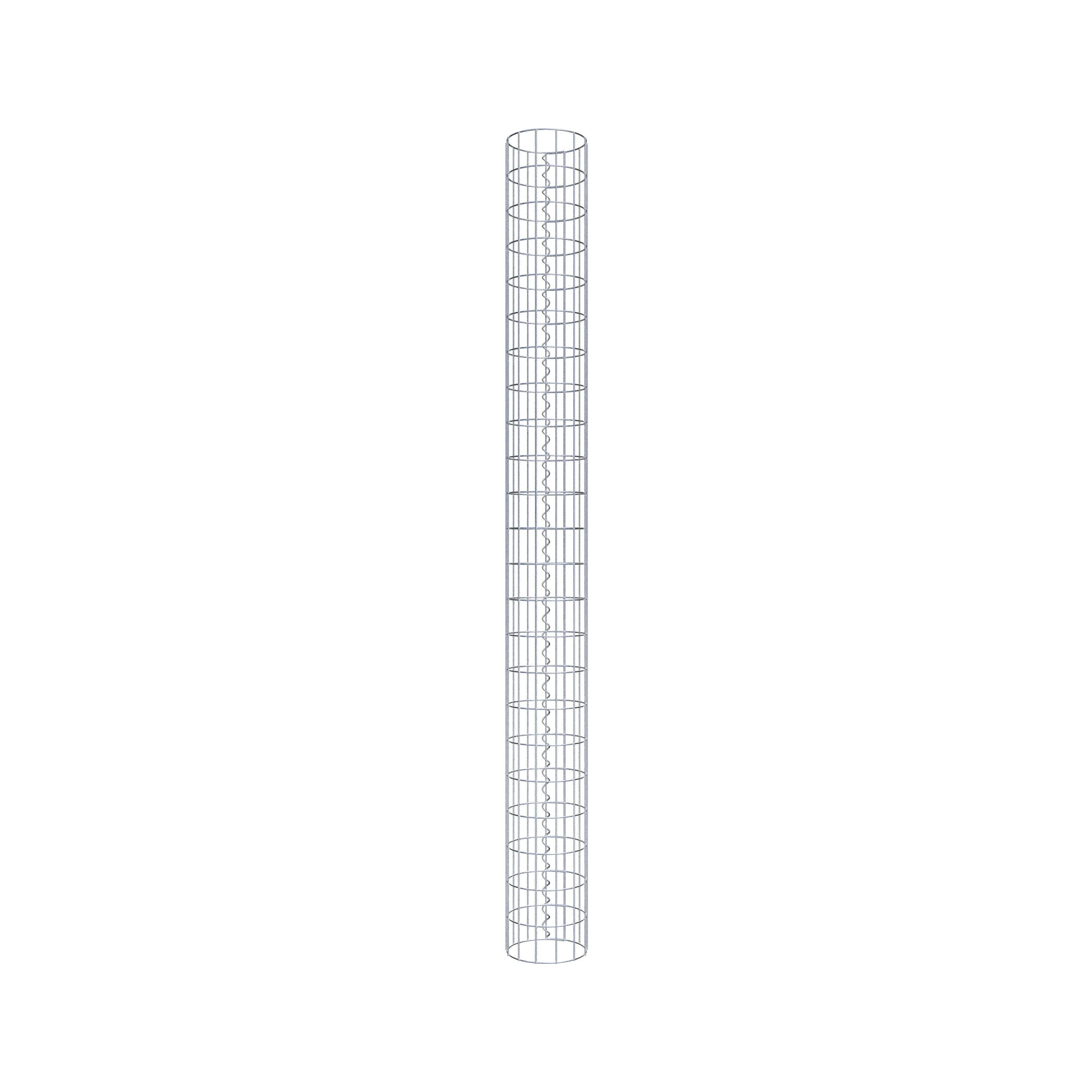 Colonne de gabion ronde 22 cm de diamètre, 230 cm de hauteur, maille 5 cm x 10 cm