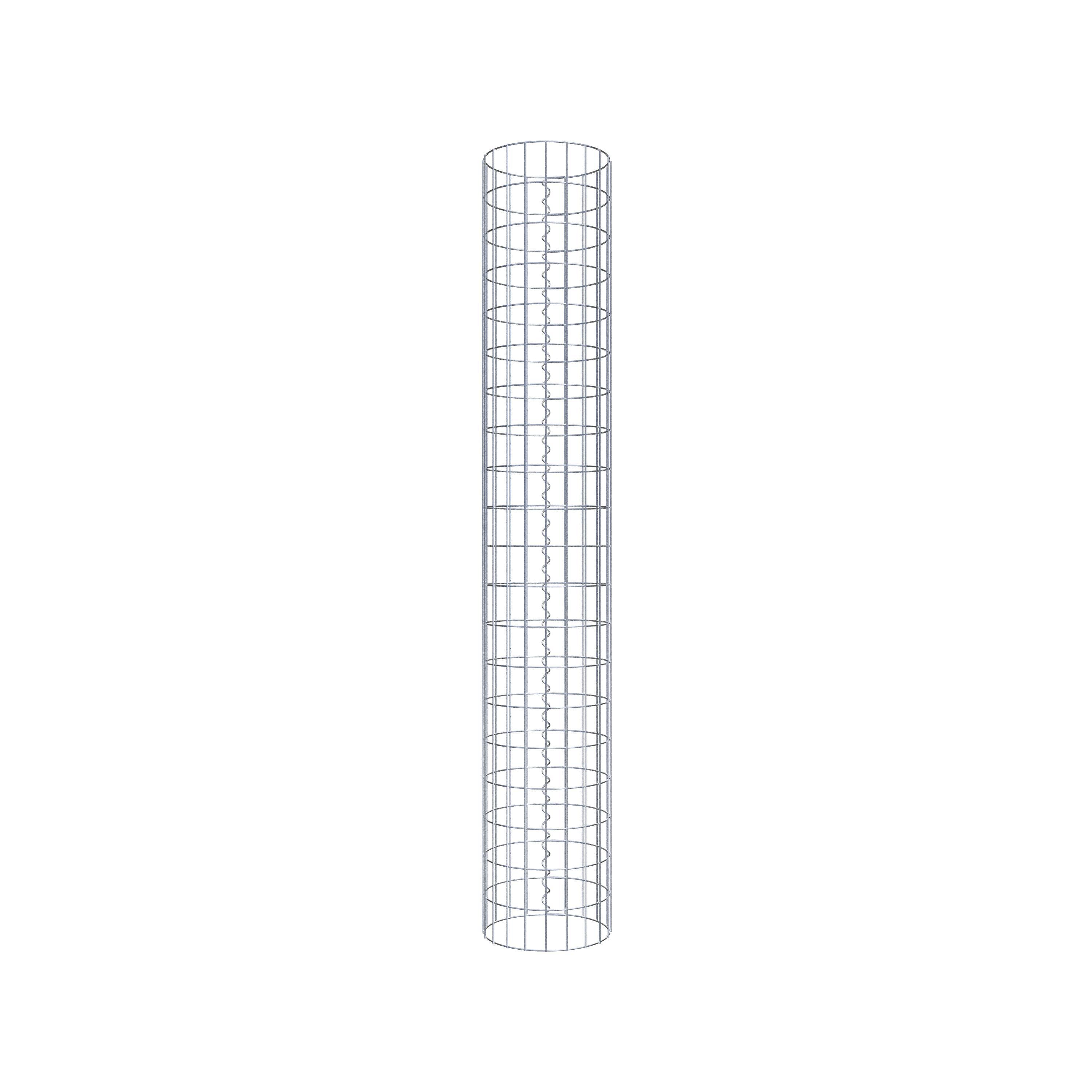 Colonne de gabion ronde 32 cm de diamètre, 200 cm de hauteur, maille 5 cm x 10 cm