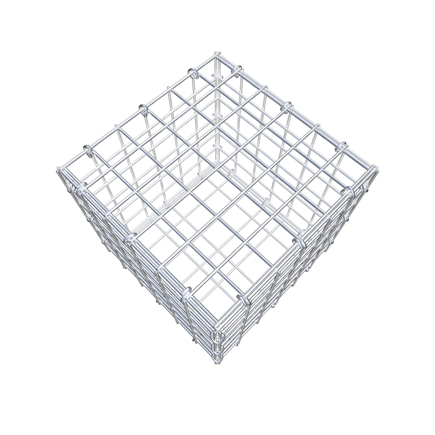 Gavión 30 cm x 30 cm x 30 cm (L x A x P), malla 5 cm x 5 cm, anillo en C