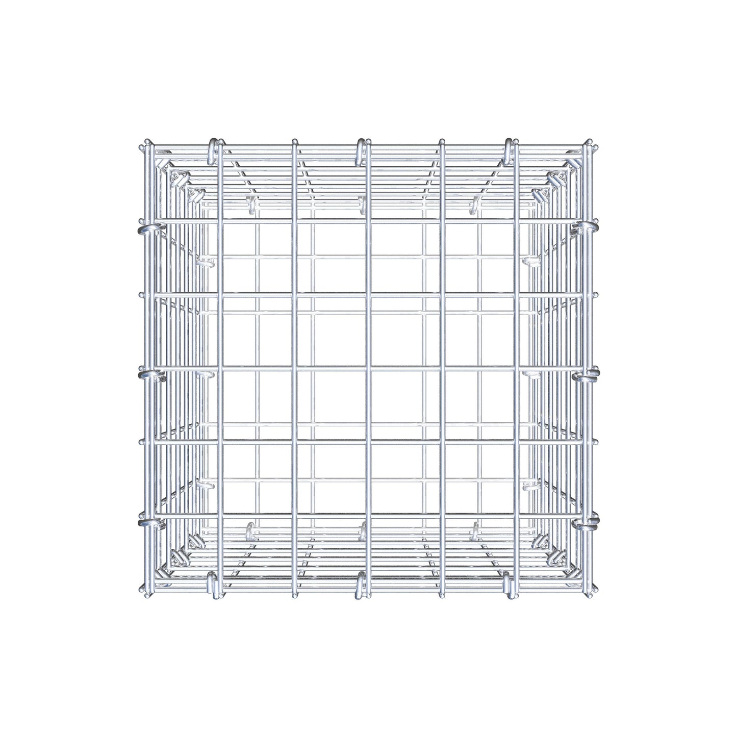 Gavión 30 cm x 30 cm x 30 cm (L x A x P), malla 5 cm x 5 cm, anillo en C