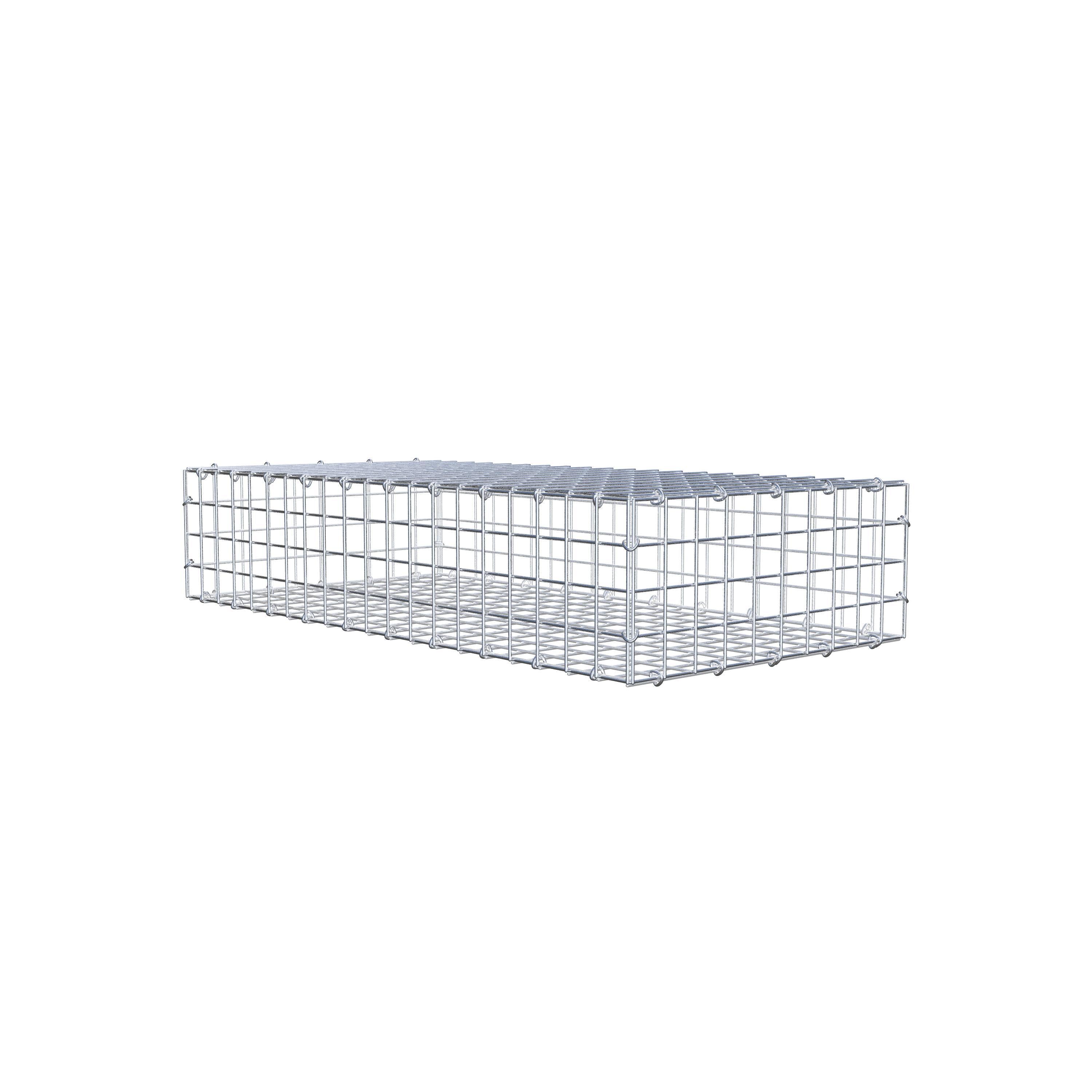 Gabion 100 cm x 20 cm x 50 cm (L x H x D), maskstorlek 5 cm x 5 cm, C-ring