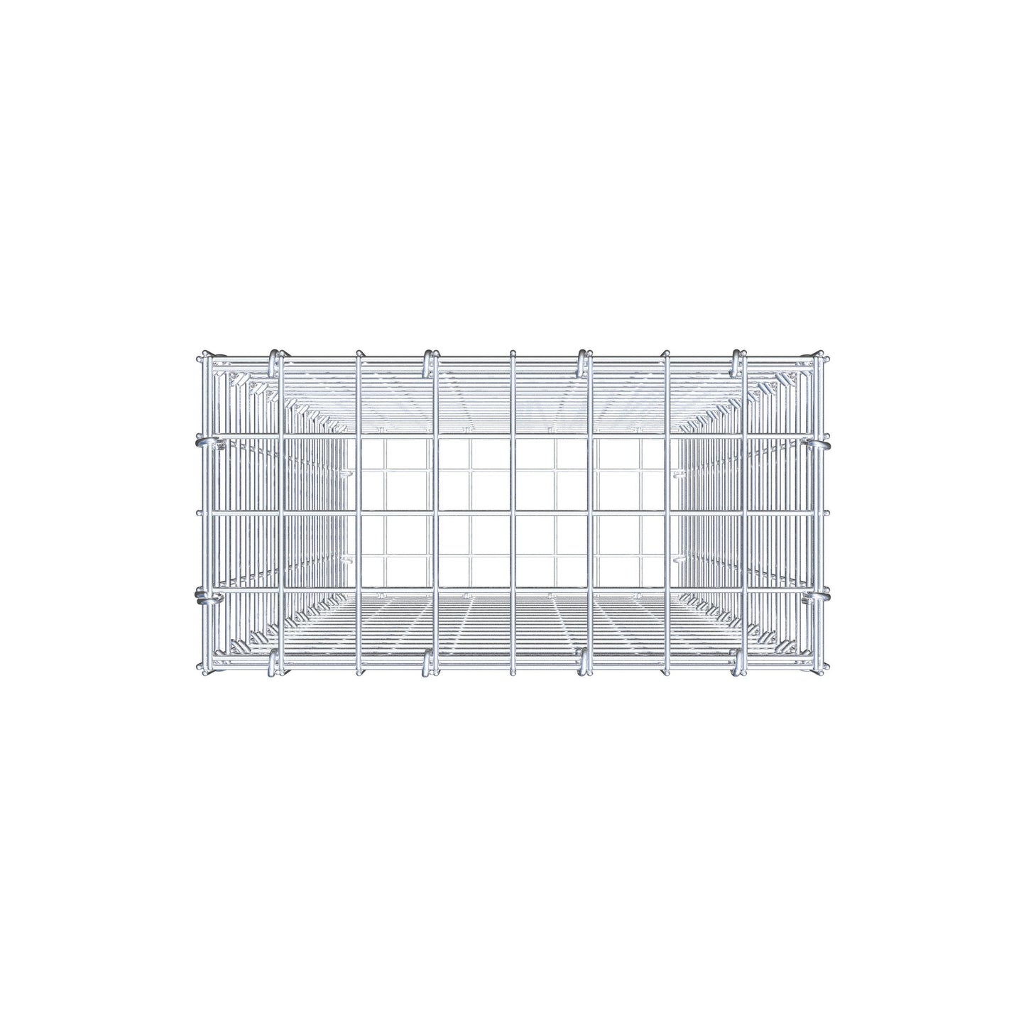 Gabbione 100 cm x 40 cm x 20 cm (L x H x P), maglia 5 cm x 5 cm, anello a C