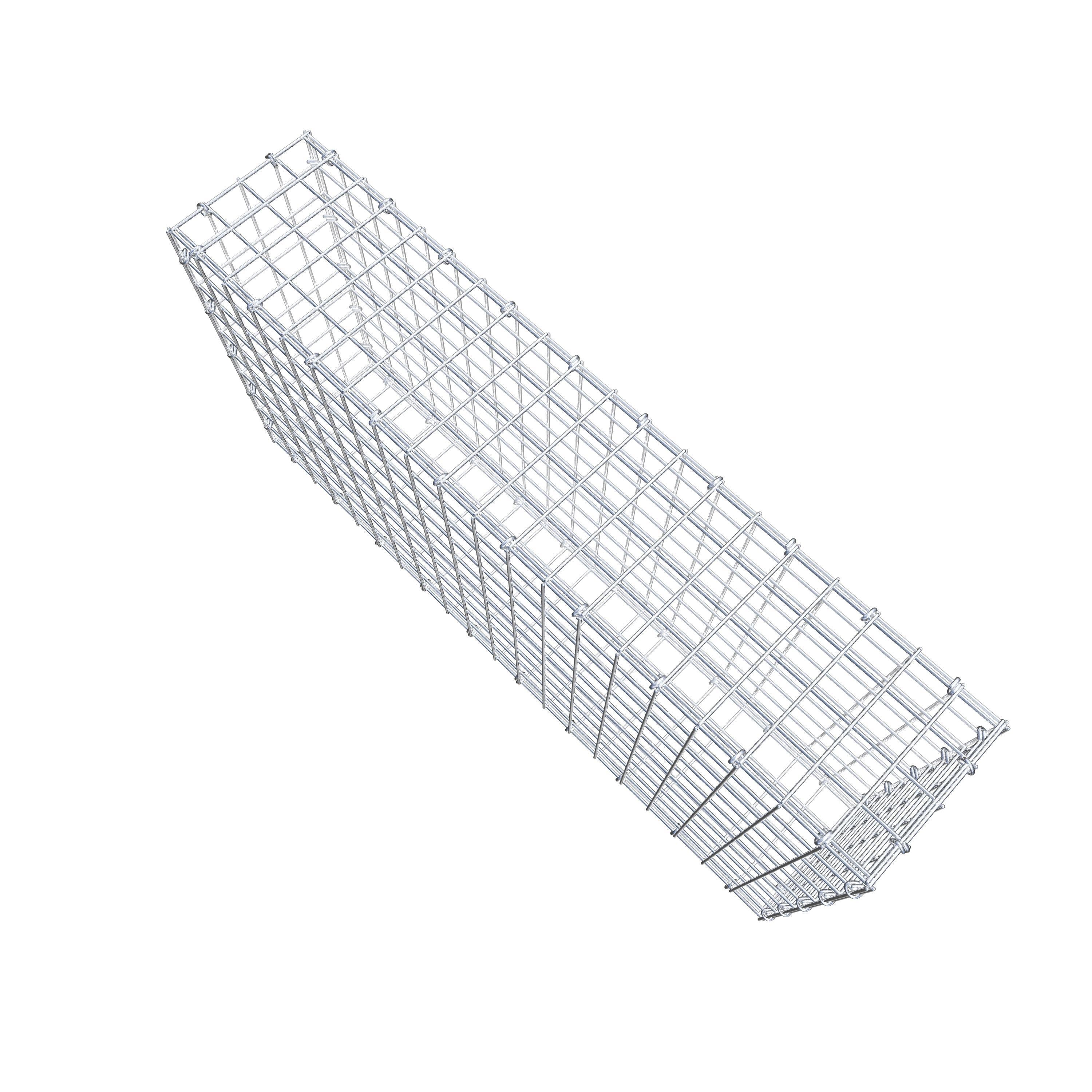 Gabion 100 cm x 50 cm x 20 cm (L x H x P), mailles 5 cm x 5 cm, anneau en C