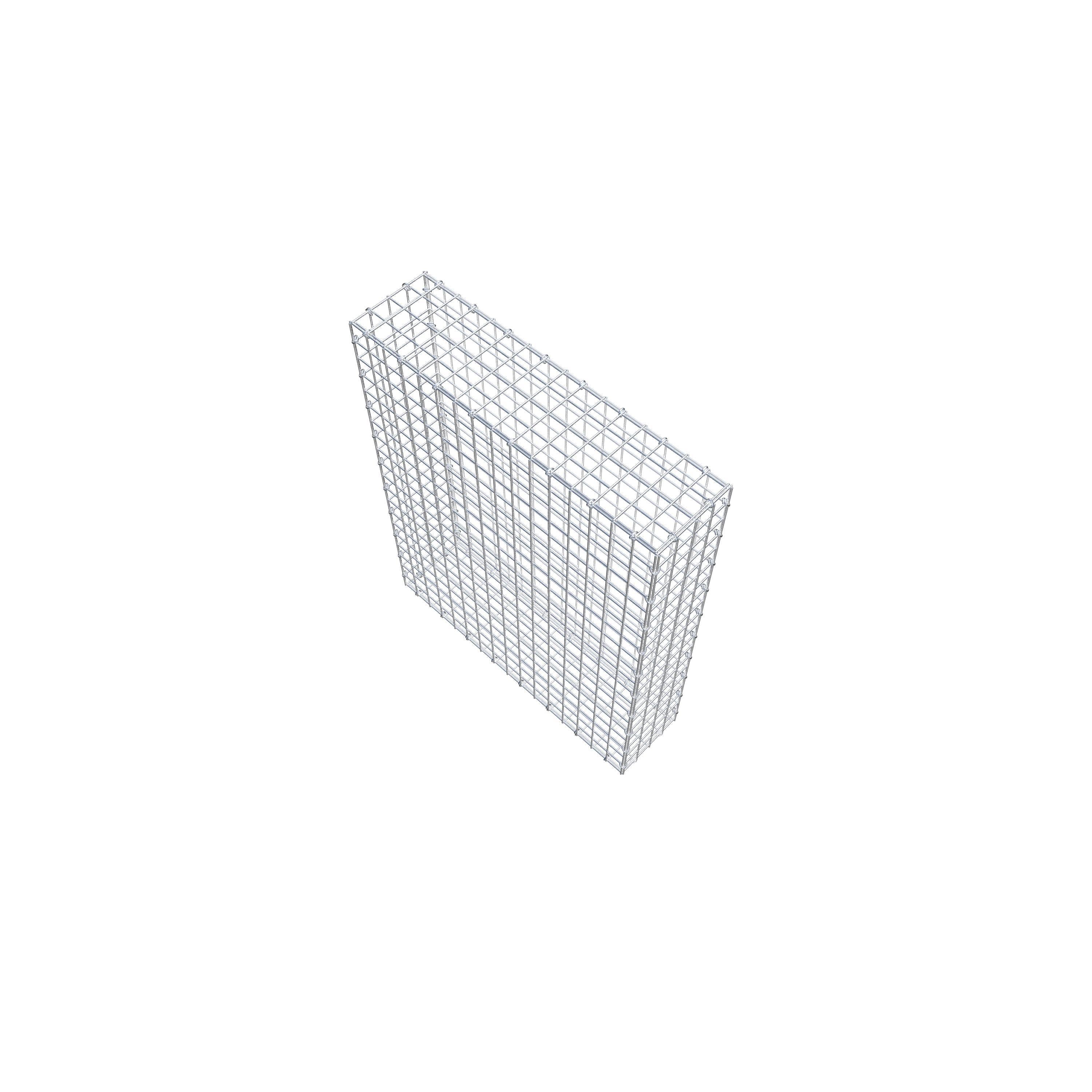 Gabion 100 cm x 80 cm x 20 cm (L x H x D), maskestørrelse 5 cm x 5 cm, C-ring