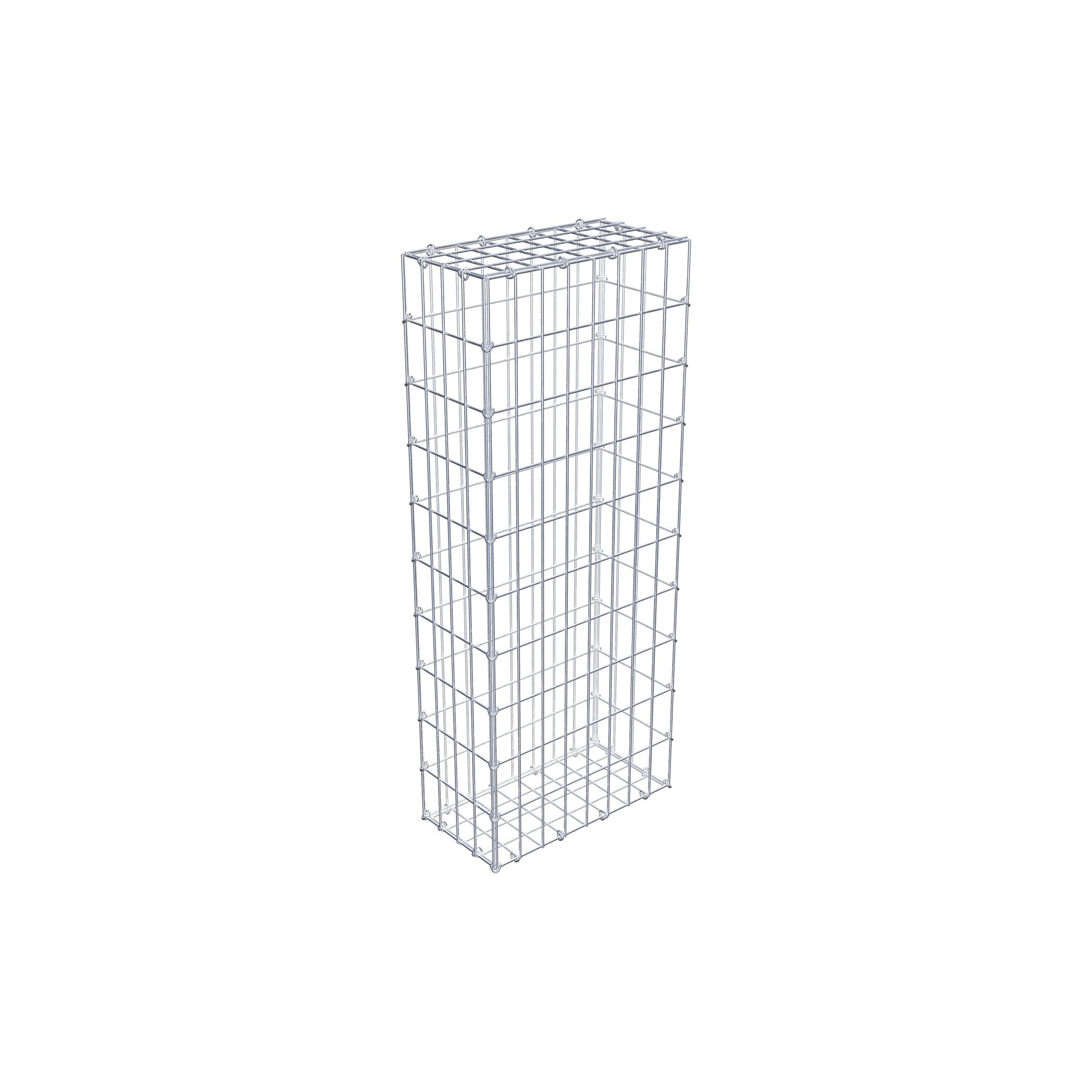 Gabion 100 cm x 20 cm x 40 cm (L x H x D), maskstorlek 5 cm x 10 cm, C-ring