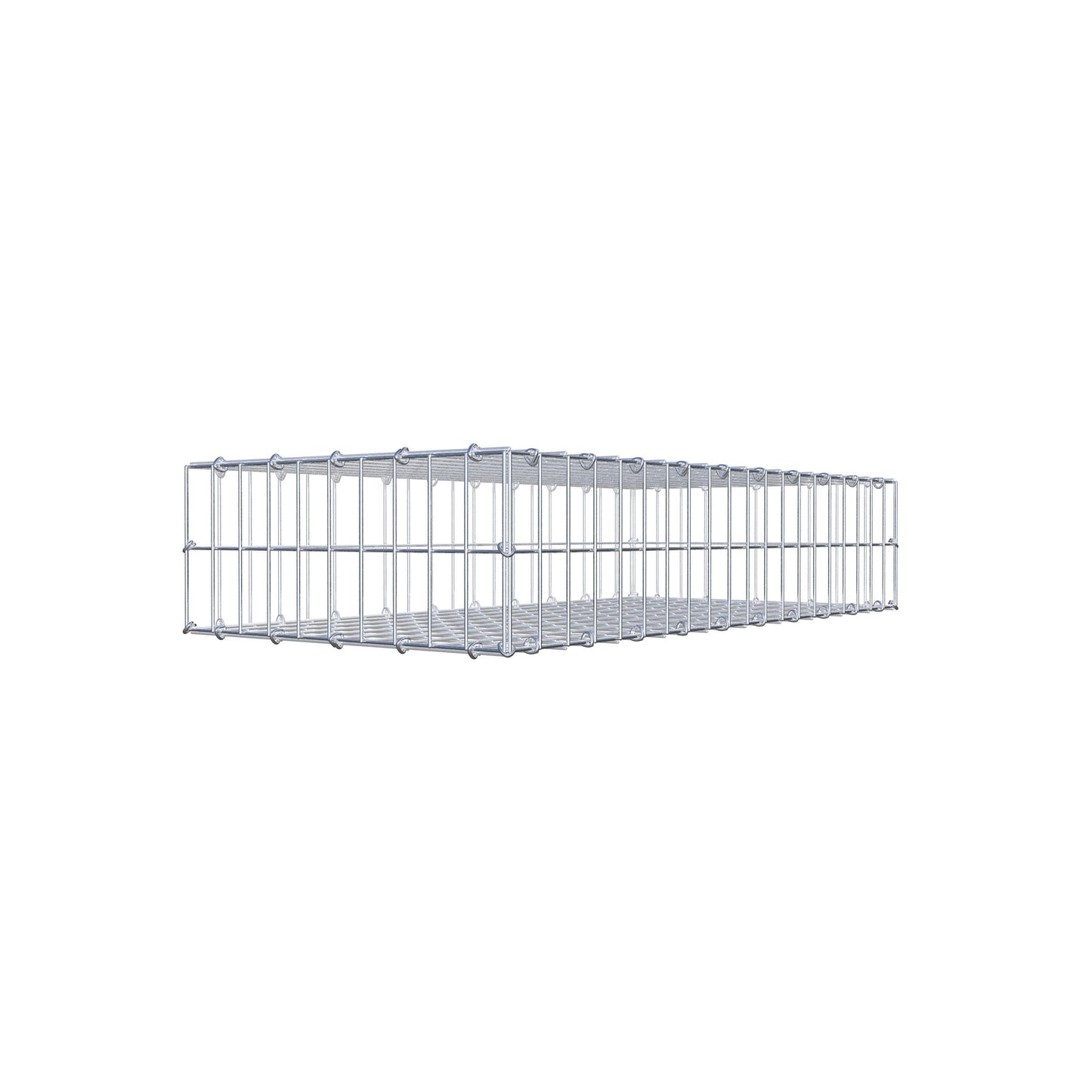 Gabbione 100 cm x 20 cm x 50 cm (L x H x P), maglia 5 cm x 10 cm, anello a C