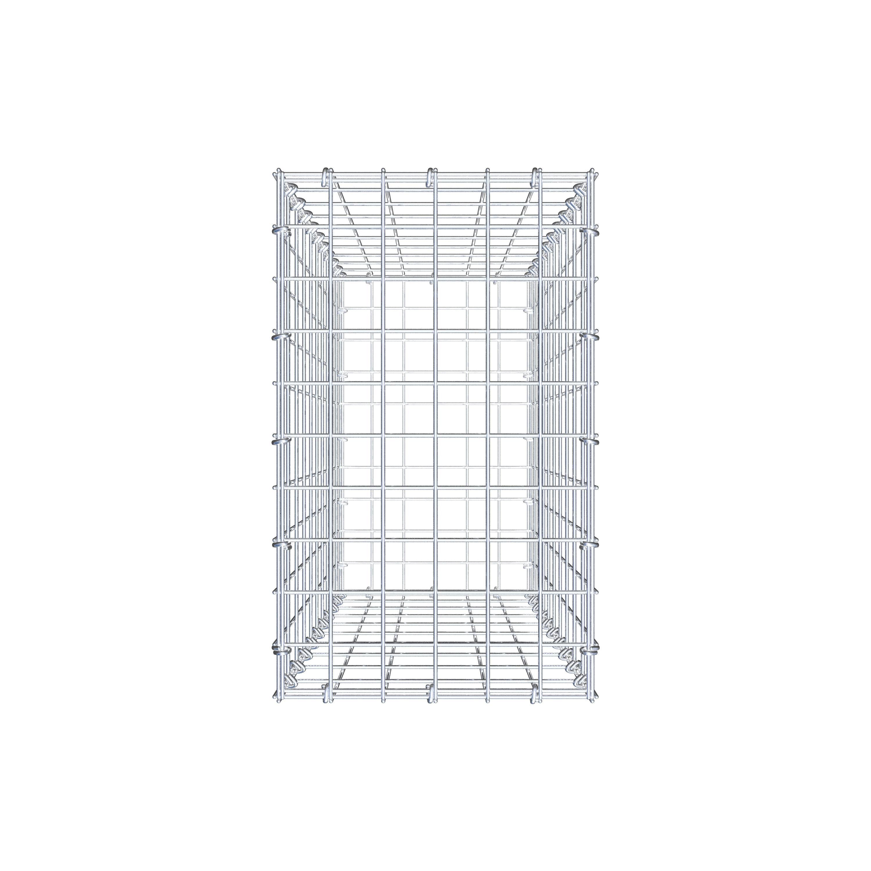 Gabion 100 cm x 30 cm x 50 cm (L x H x D), maskstorlek 5 cm x 10 cm, C-ring