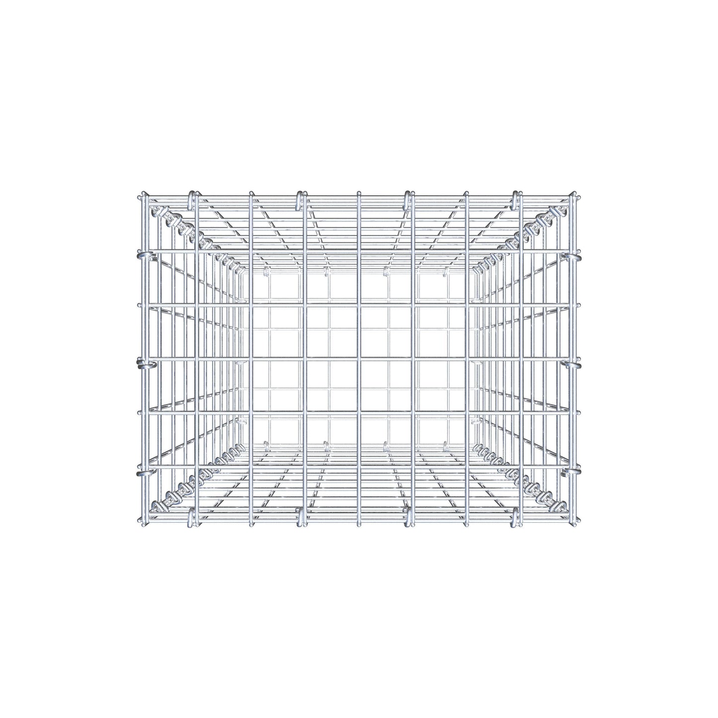 Gabbione 100 cm x 40 cm x 30 cm (L x H x P), maglia 5 cm x 10 cm, anello a C