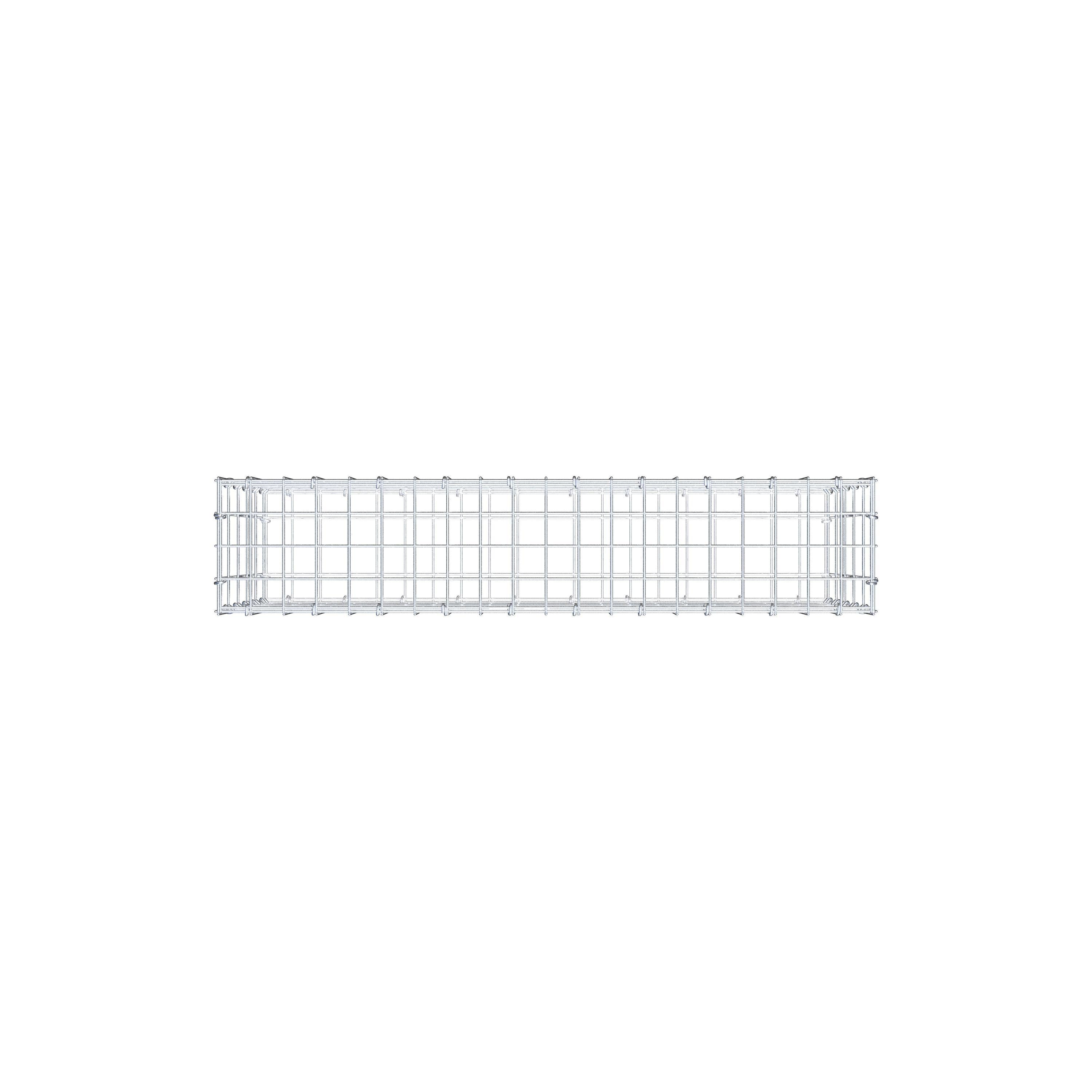 Gabion 100 cm x 50 cm x 20 cm (L x H x D), maskstorlek 5 cm x 10 cm, C-ring