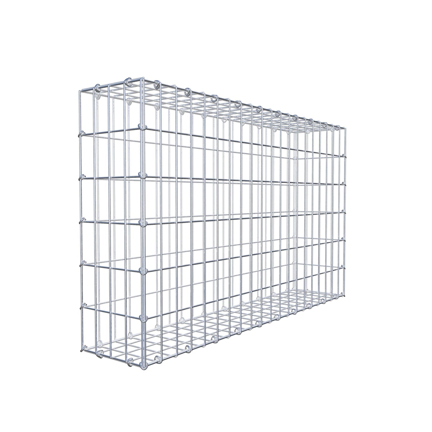 Gabião 100 cm x 60 cm x 20 cm (C x A x P), malhagem 5 cm x 10 cm, anel C