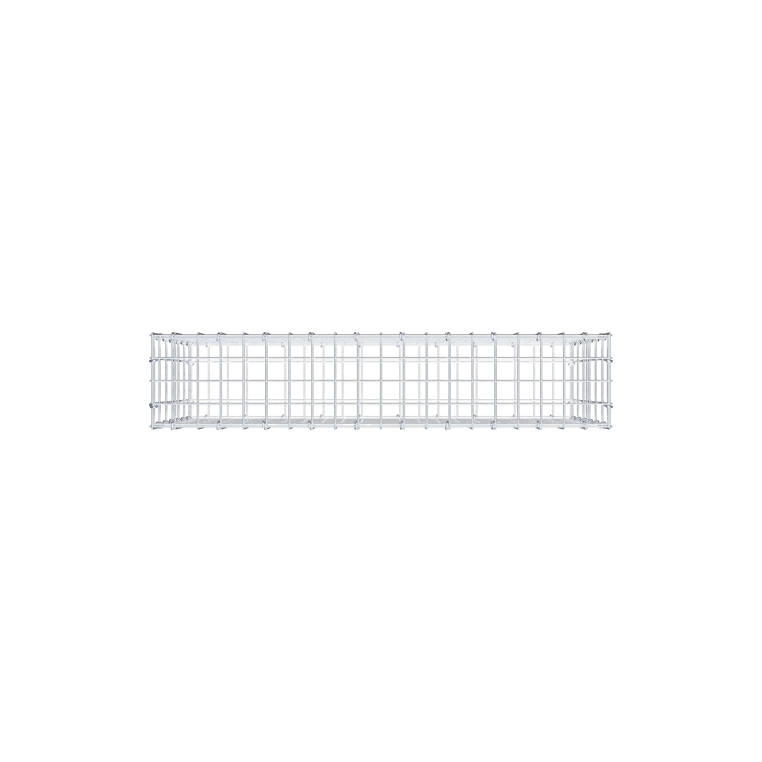 Gabion 100 cm x 60 cm x 20 cm (L x H x D), maskstorlek 5 cm x 10 cm, C-ring