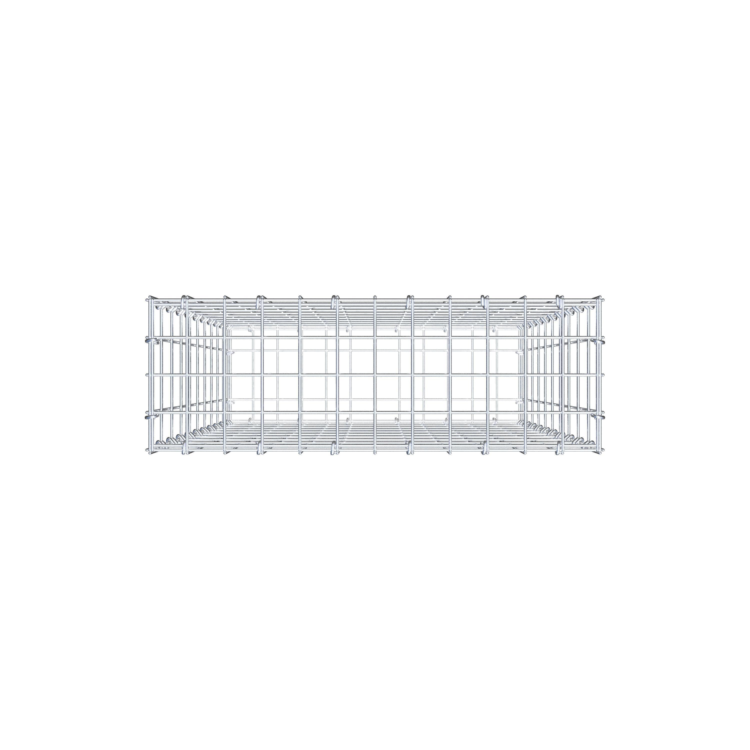 Gabion 100 cm x 60 cm x 20 cm (L x H x D), maskestørrelse 5 cm x 10 cm, C-ring