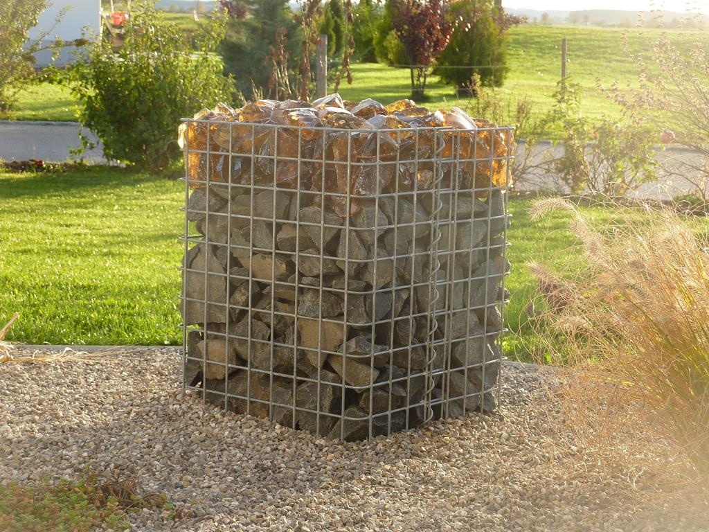 Colonne de gabion carrée 37 cm x 37 cm, hauteur 80 cm, MW 5 cm x 5 cm