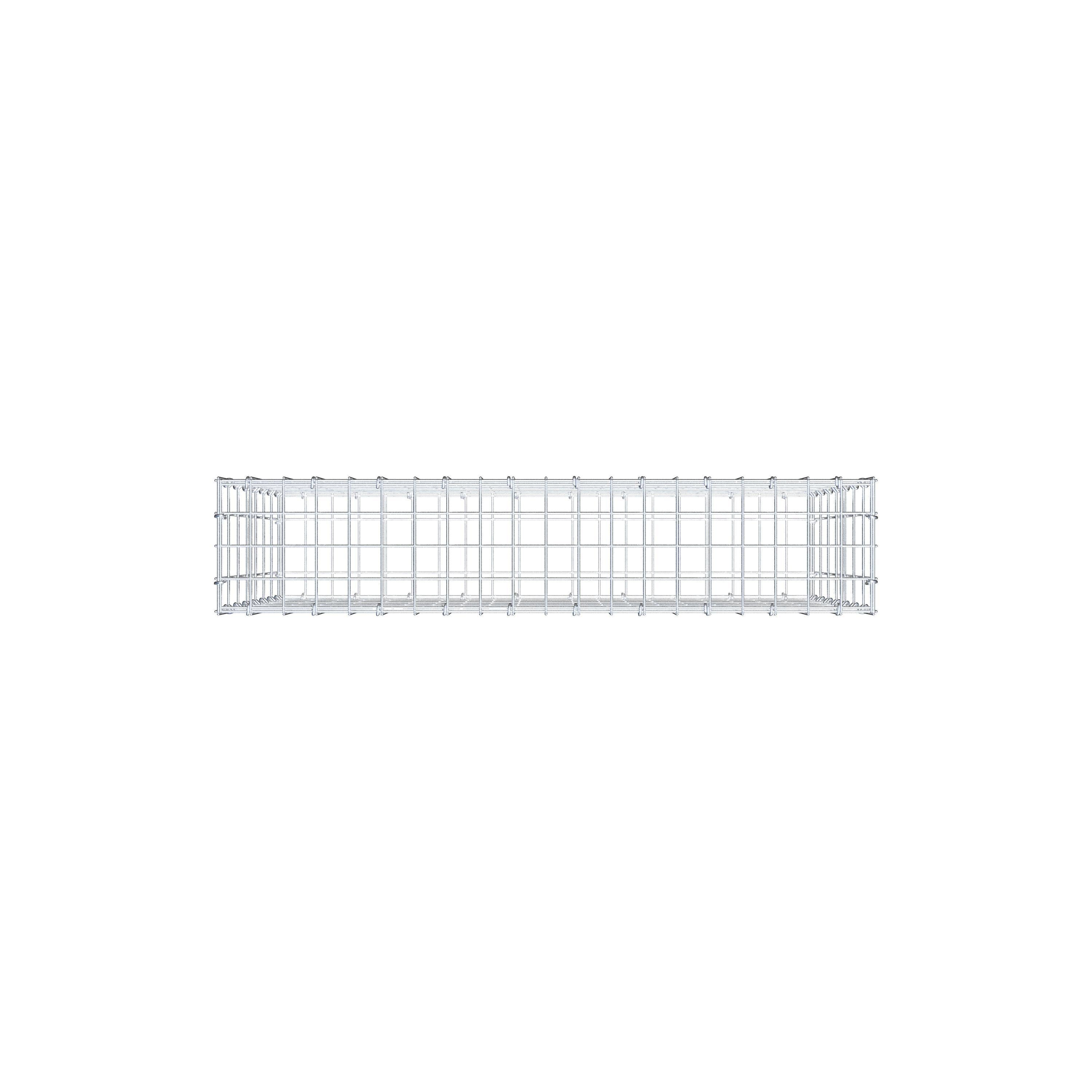 Gabion 100 cm x 70 cm x 20 cm (L x H x D), maskstorlek 5 cm x 10 cm, C-ring