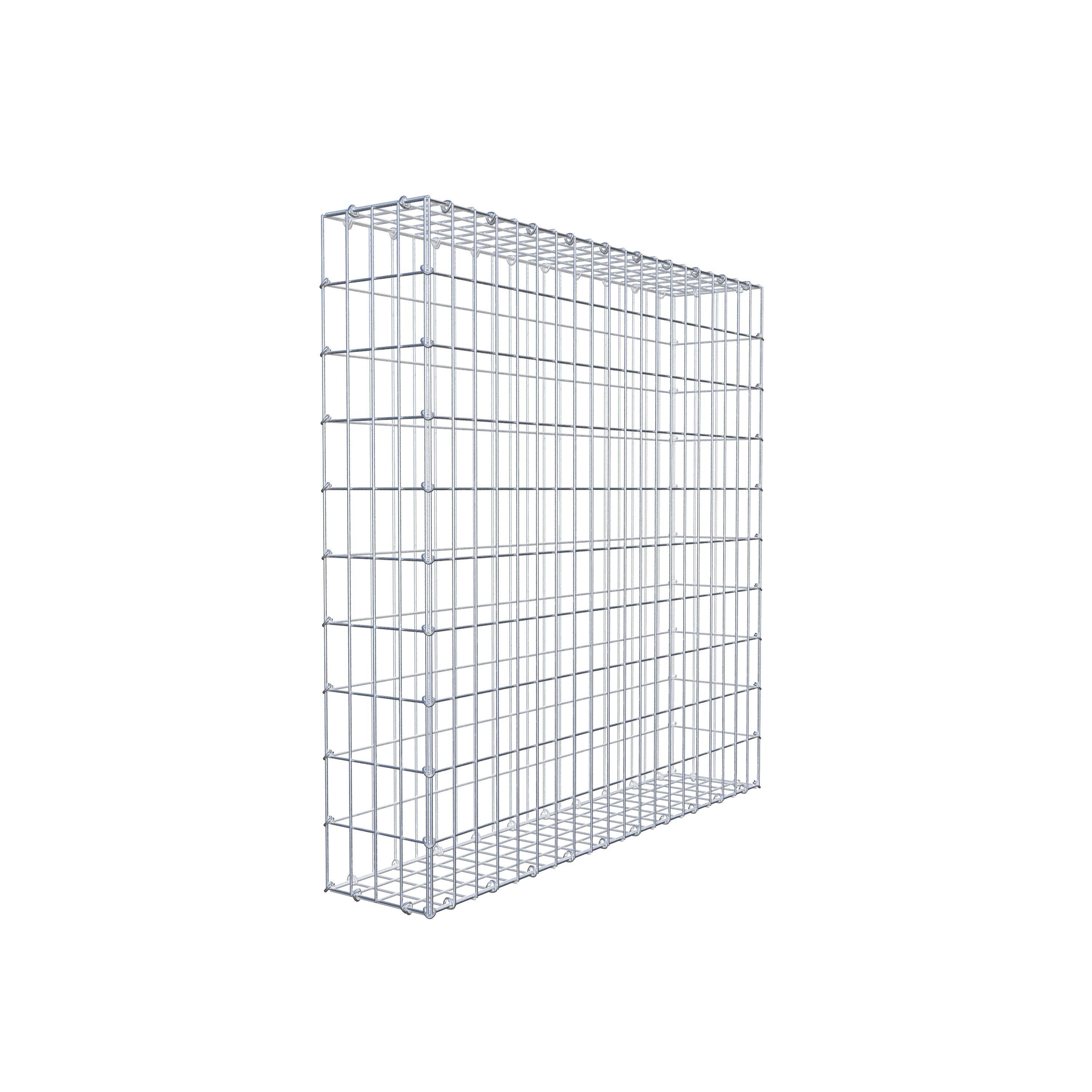 Gabion 100 cm x 100 cm x 20 cm (L x H x D), maskstorlek 5 cm x 10 cm, C-ring