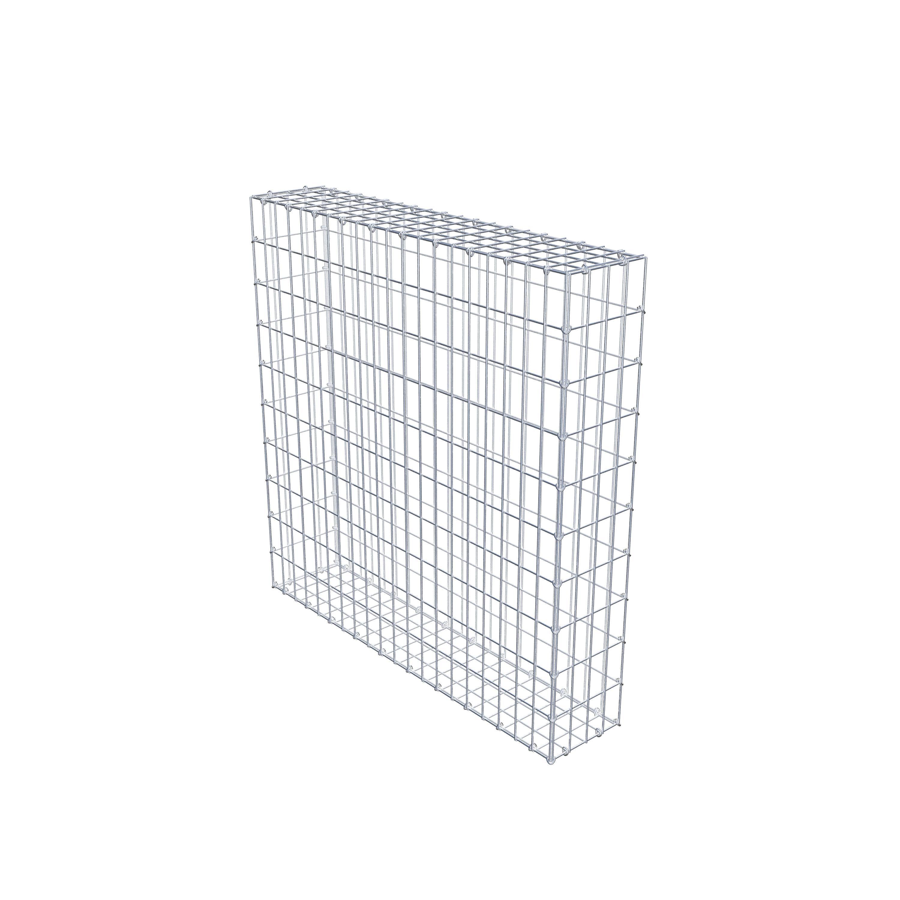 Gabion 100 cm x 100 cm x 20 cm (L x H x D), maskestørrelse 5 cm x 10 cm, C-ring