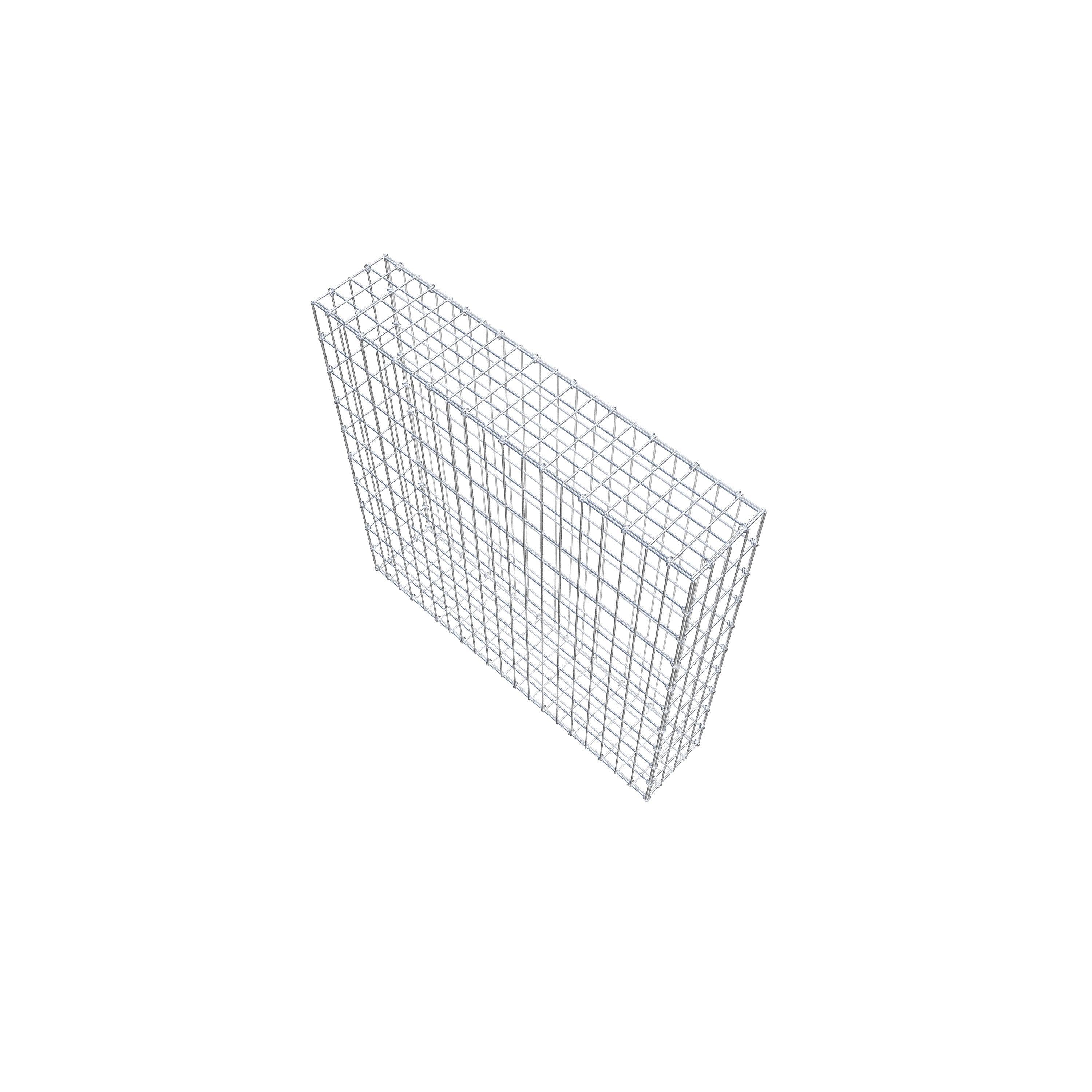 Gabion 100 cm x 100 cm x 20 cm (L x H x D), maskestørrelse 5 cm x 10 cm, C-ring