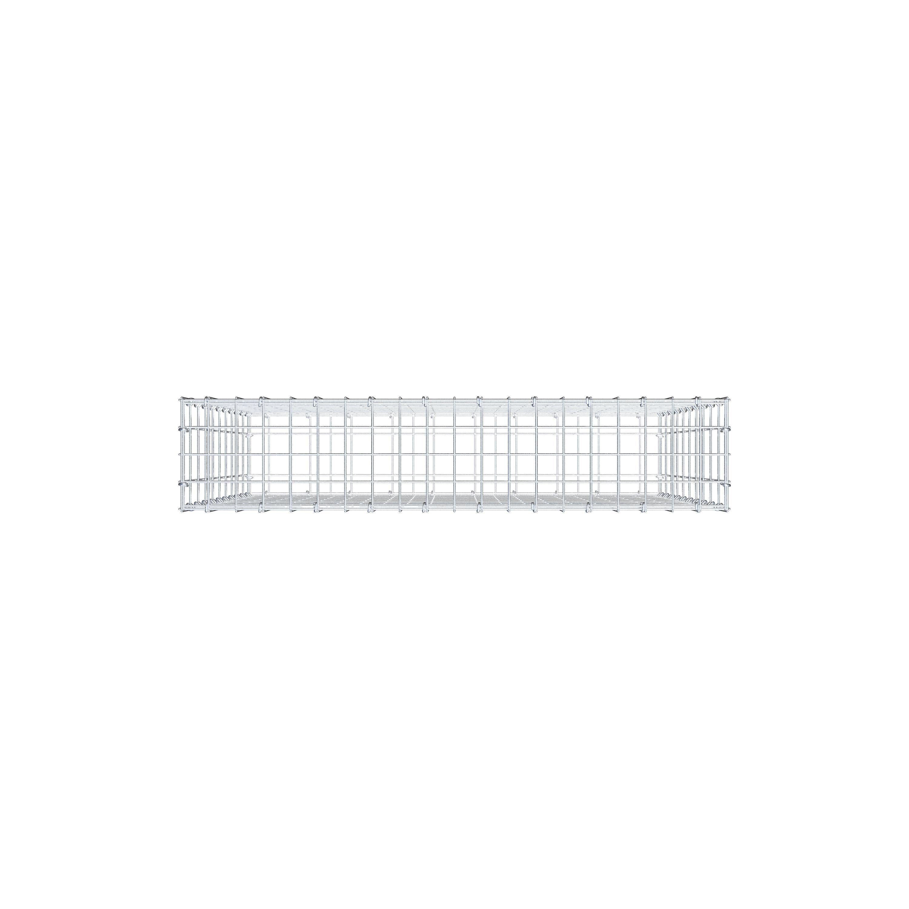 Gabion 100 cm x 100 cm x 20 cm (L x H x D), maskstorlek 5 cm x 10 cm, C-ring