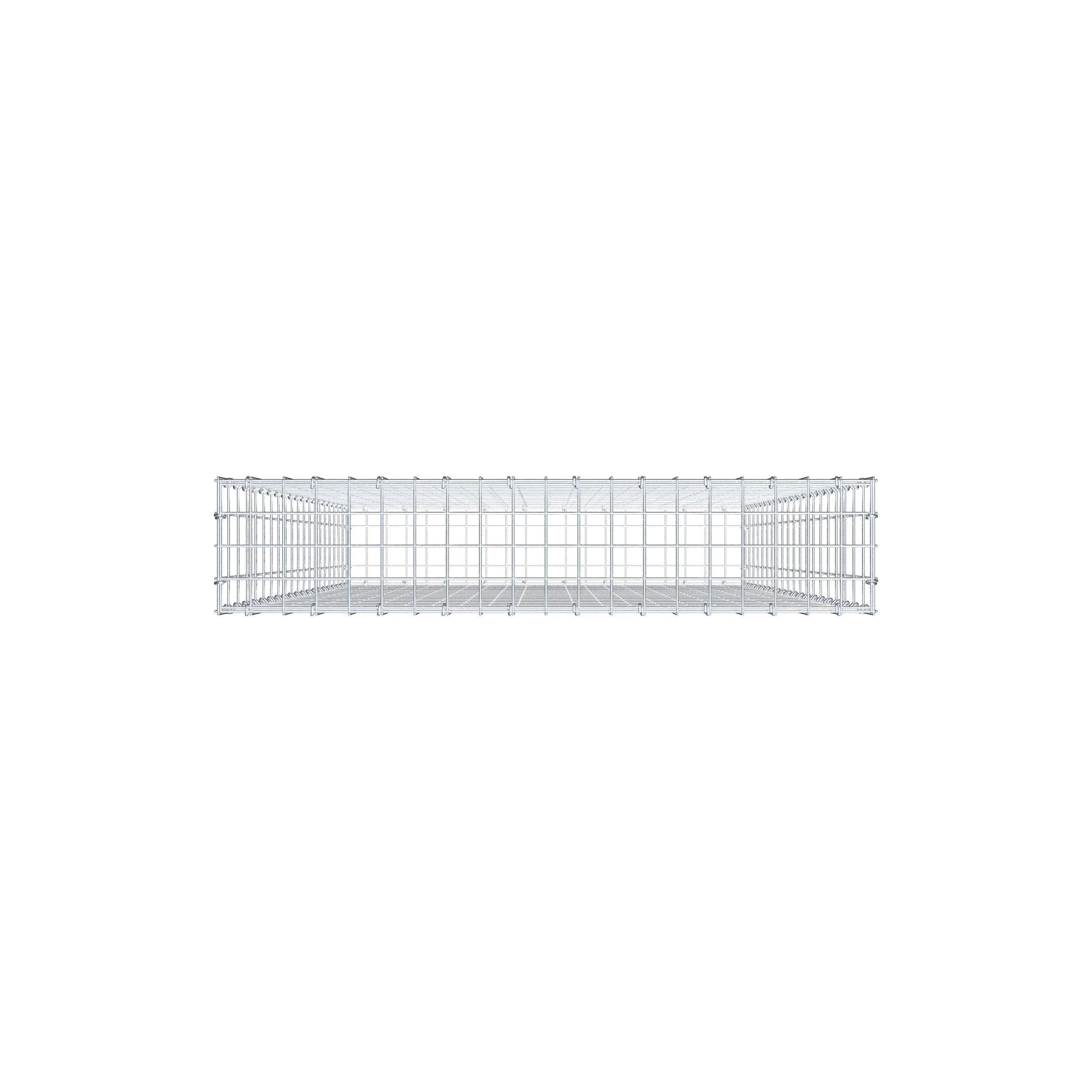 Gabion 200 cm x 100 cm x 20 cm (L x H x D), maskstorlek 5 cm x 10 cm, C-ring