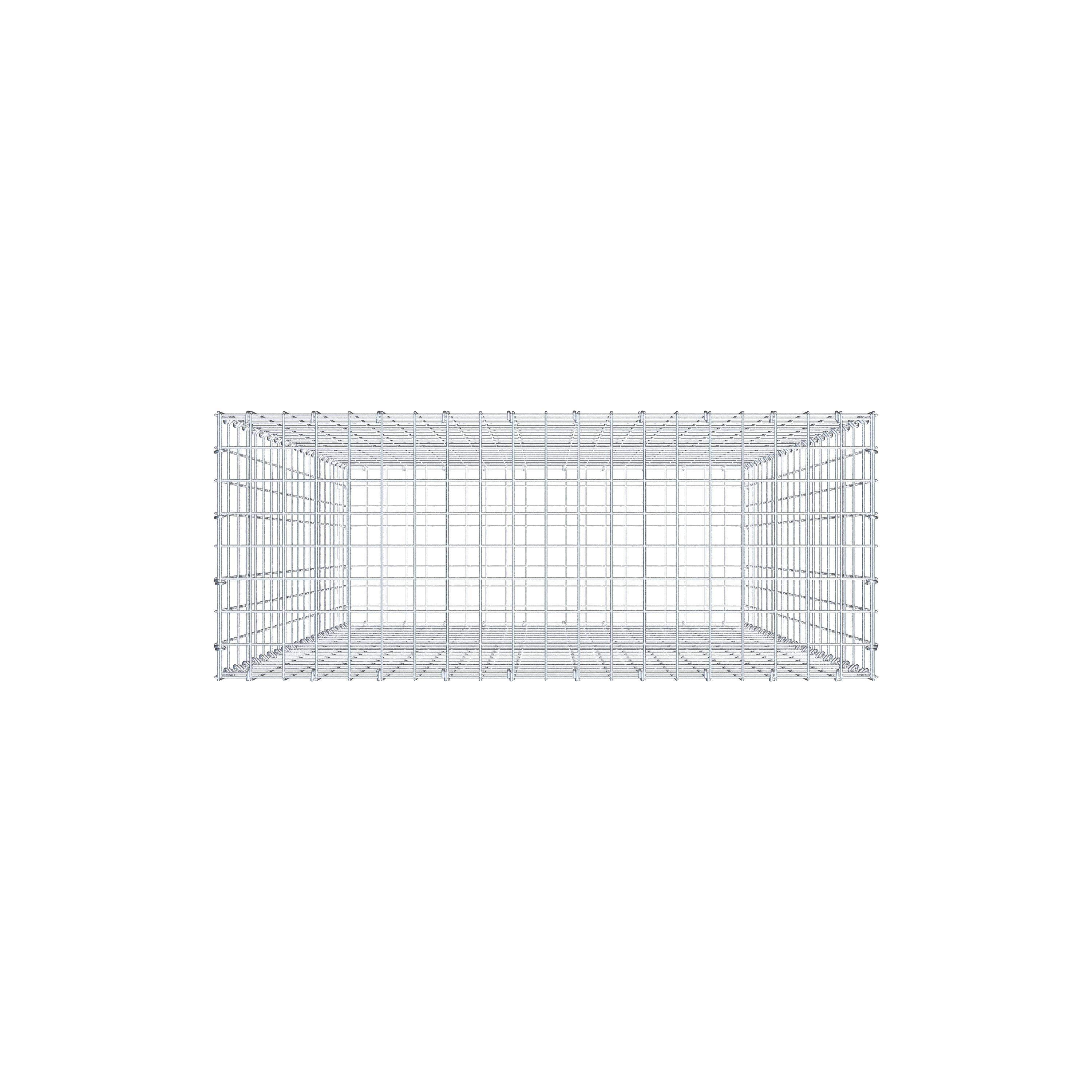 Gabion 200 cm x 100 cm x 40 cm (L x H x D), maskstorlek 5 cm x 10 cm, C-ring