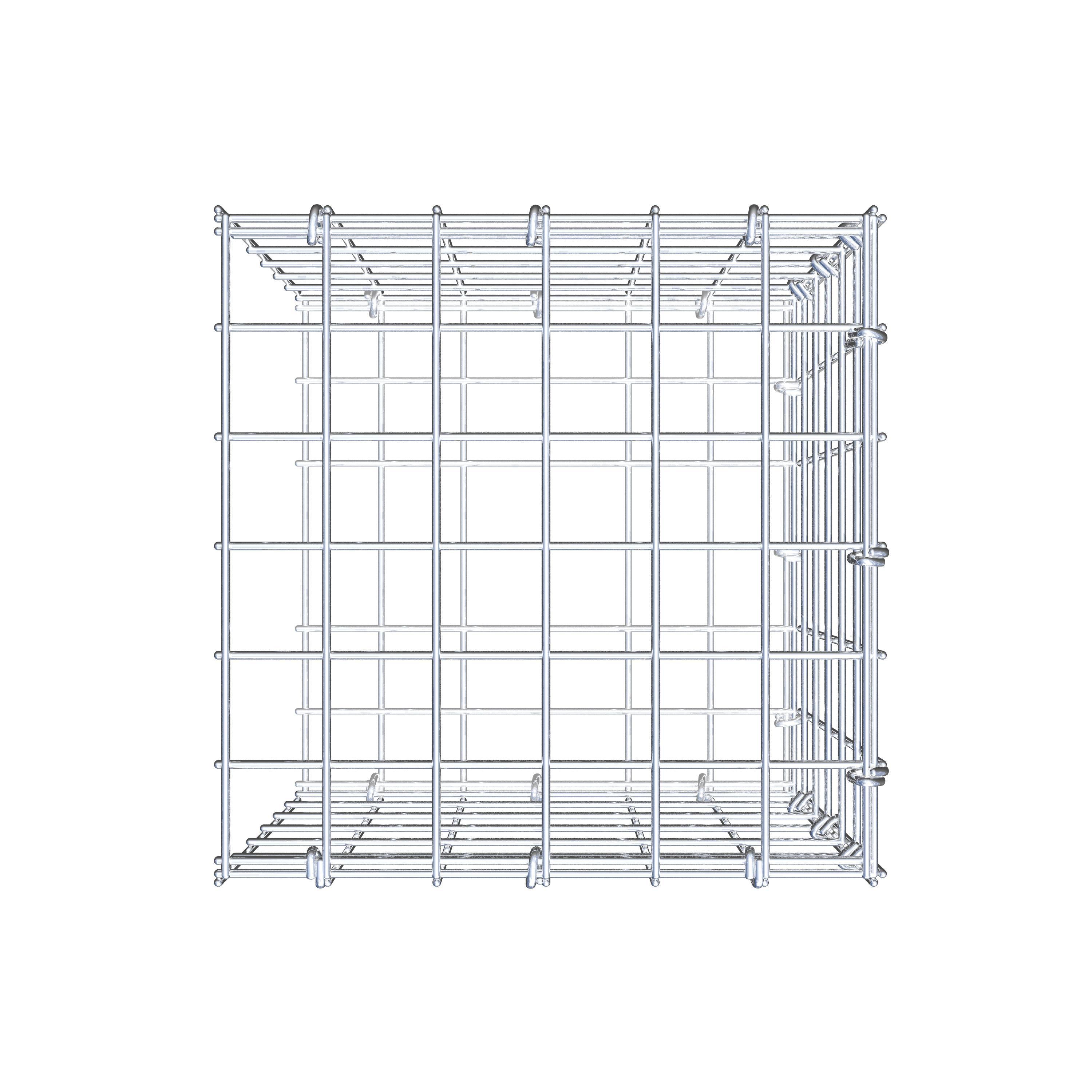 Fourche rapportée type 2 30 cm x 30 cm x 30 cm (L x H x P), mailles 5 cm x 5 cm, anneau en C