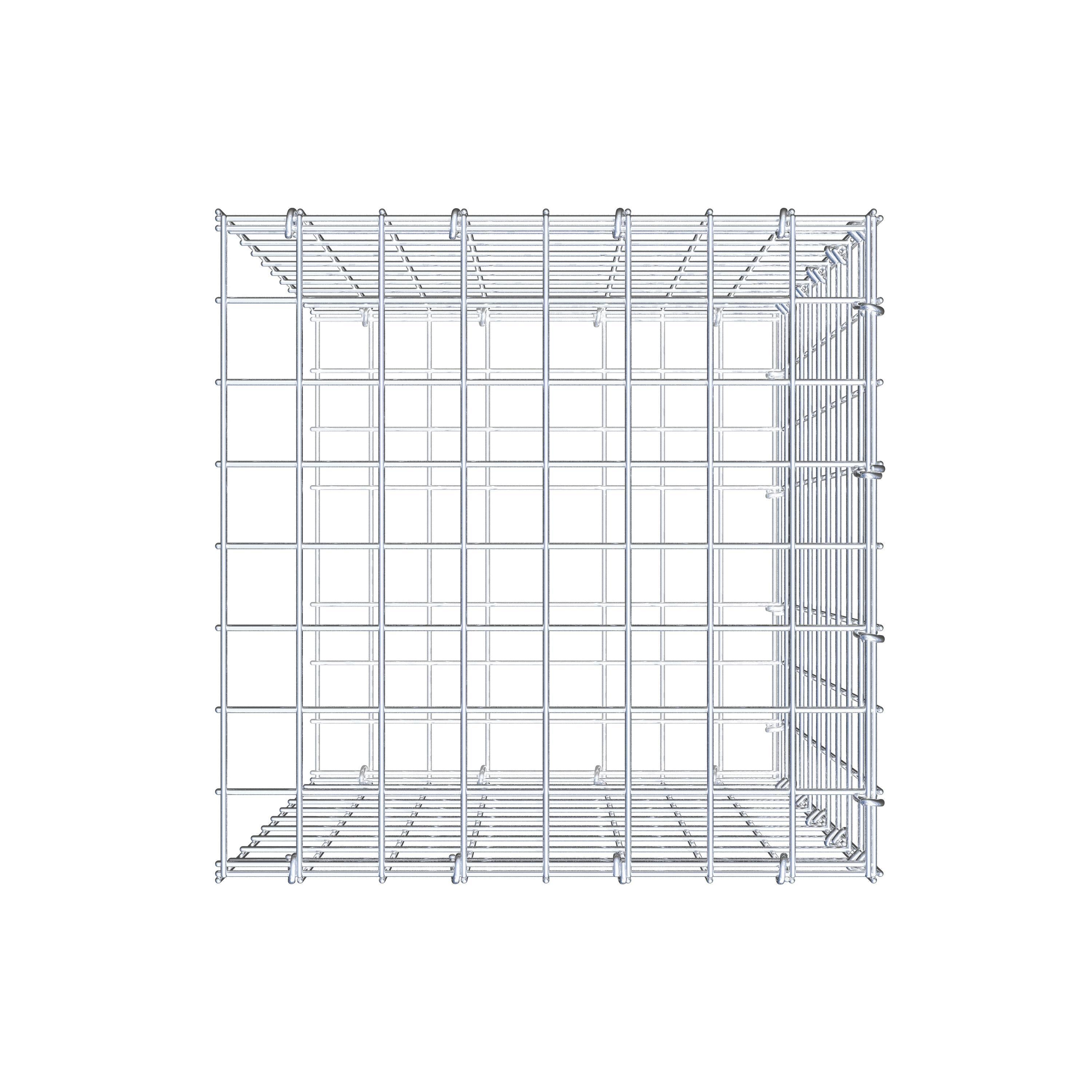 Mounted gabion type 2 50 cm x 40 cm x 40 cm (L x H x D), mesh size 5 cm x 5 cm, C-ring