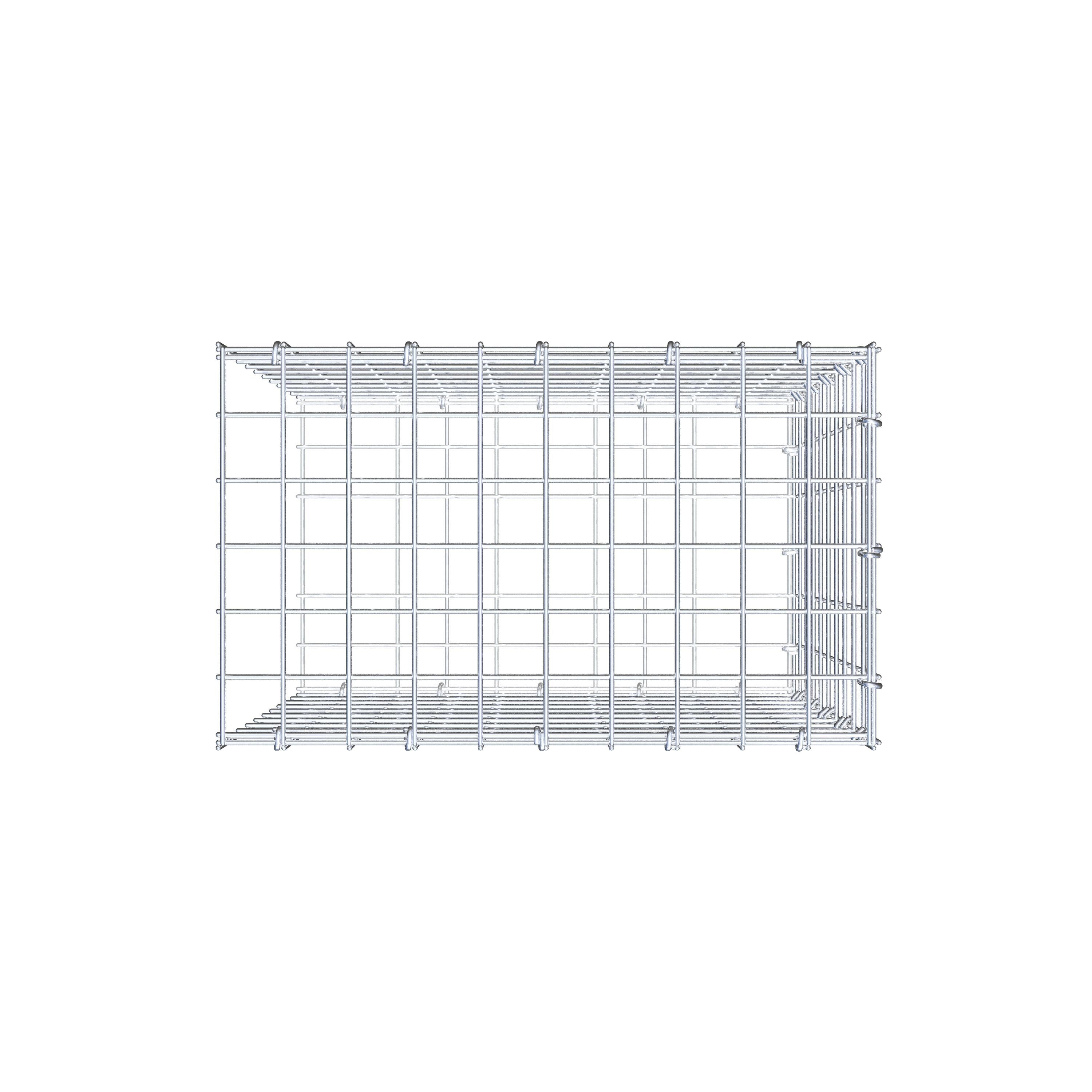 Monteret gabion type 2 50 cm x 50 cm x 30 cm (L x H x D), maskestørrelse 5 cm x 5 cm, C-ring