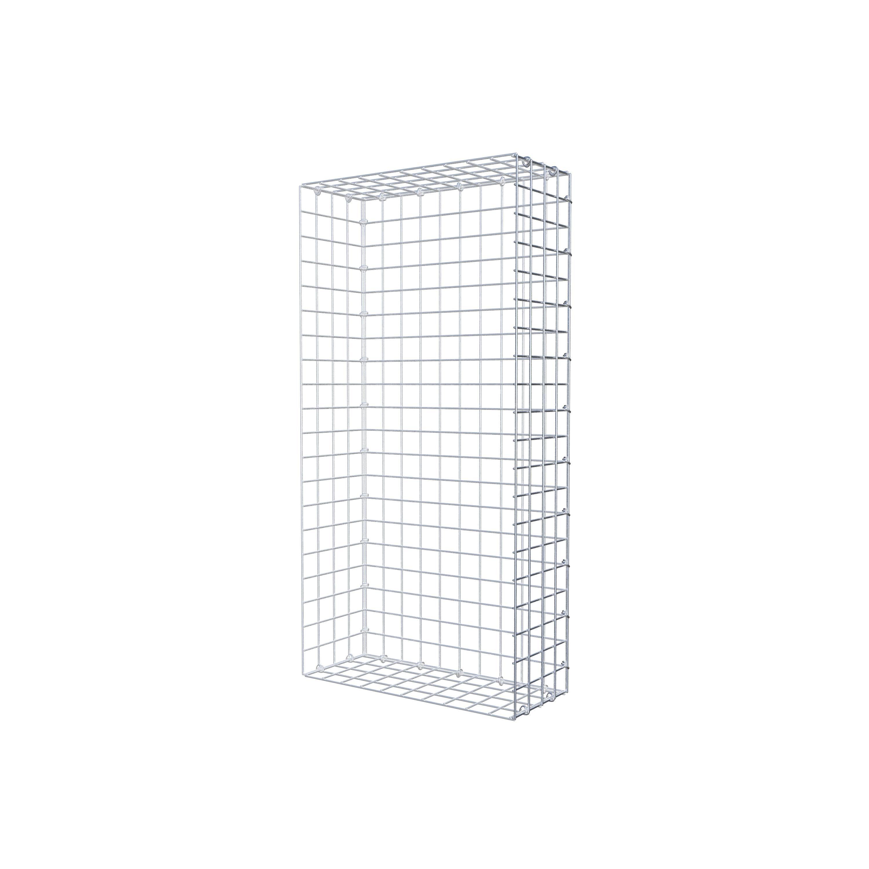 Typ 2 påbyggnadsgabion 100 cm x 20 cm x 50 cm (L x H x D), maskstorlek 5 cm x 5 cm, C-ring