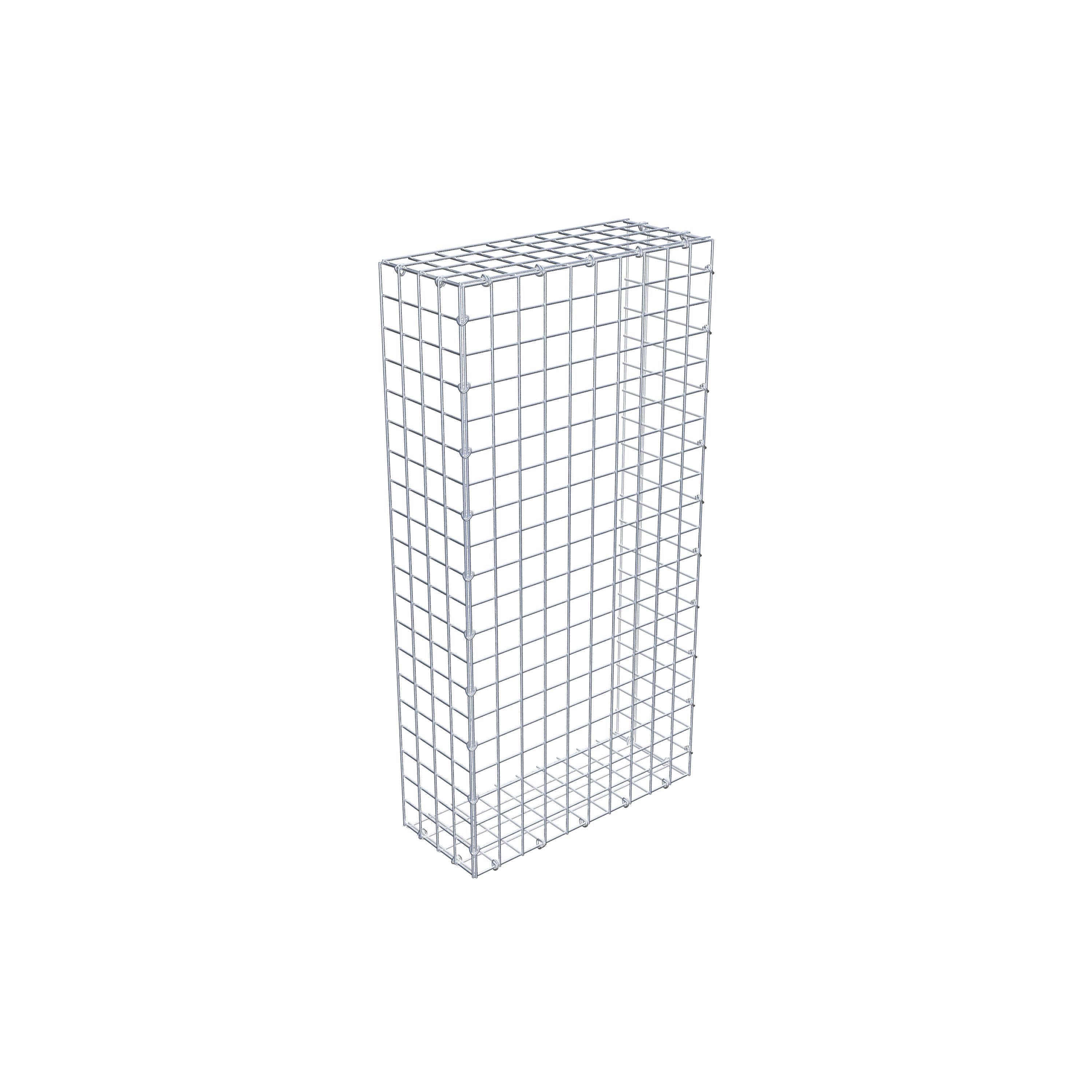 Typ 2 påbyggnadsgabion 100 cm x 20 cm x 50 cm (L x H x D), maskstorlek 5 cm x 5 cm, C-ring