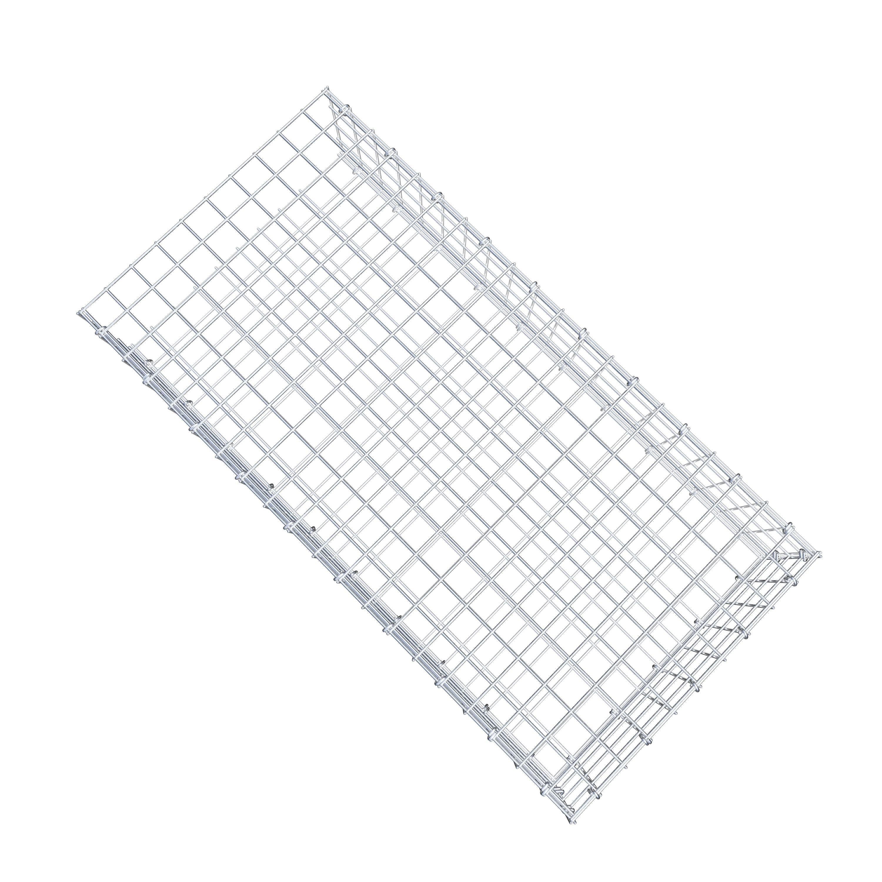 Typ 2 påbyggnadsgabion 100 cm x 20 cm x 50 cm (L x H x D), maskstorlek 5 cm x 5 cm, C-ring