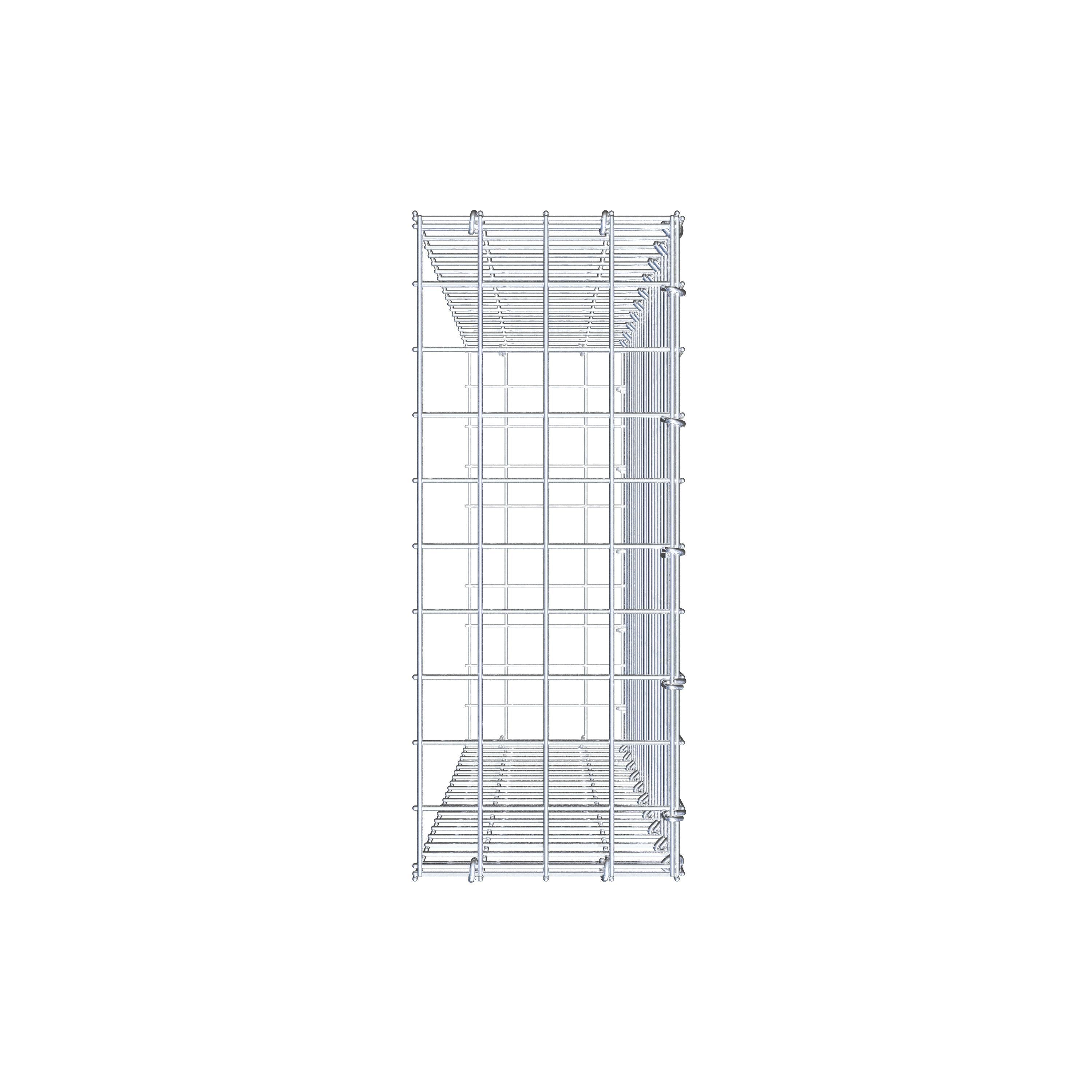 Typ 2 påbyggnadsgabion 100 cm x 20 cm x 50 cm (L x H x D), maskstorlek 5 cm x 5 cm, C-ring