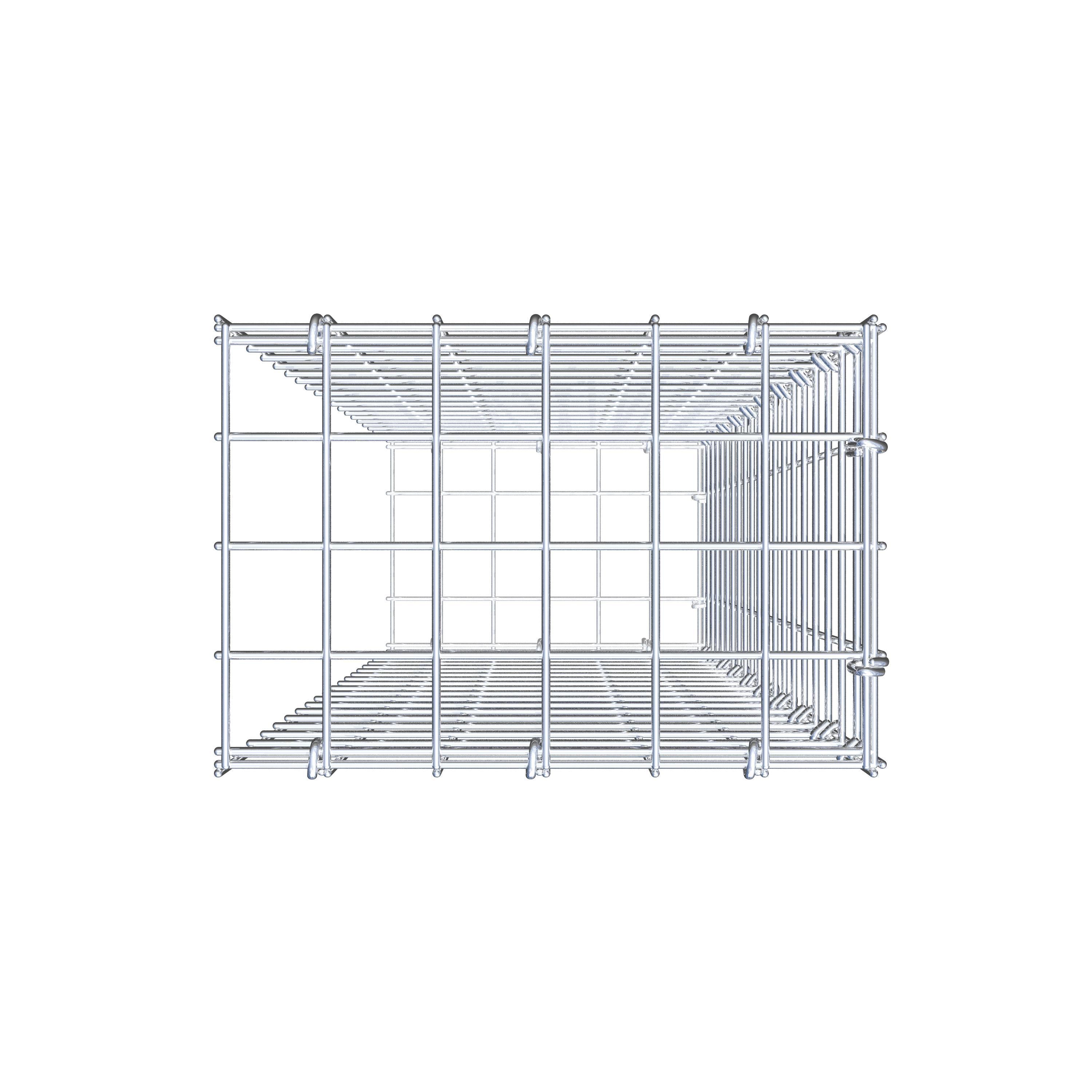 Monteret gabion type 2 100 cm x 30 cm x 20 cm (L x H x D), maskestørrelse 5 cm x 5 cm, C-ring