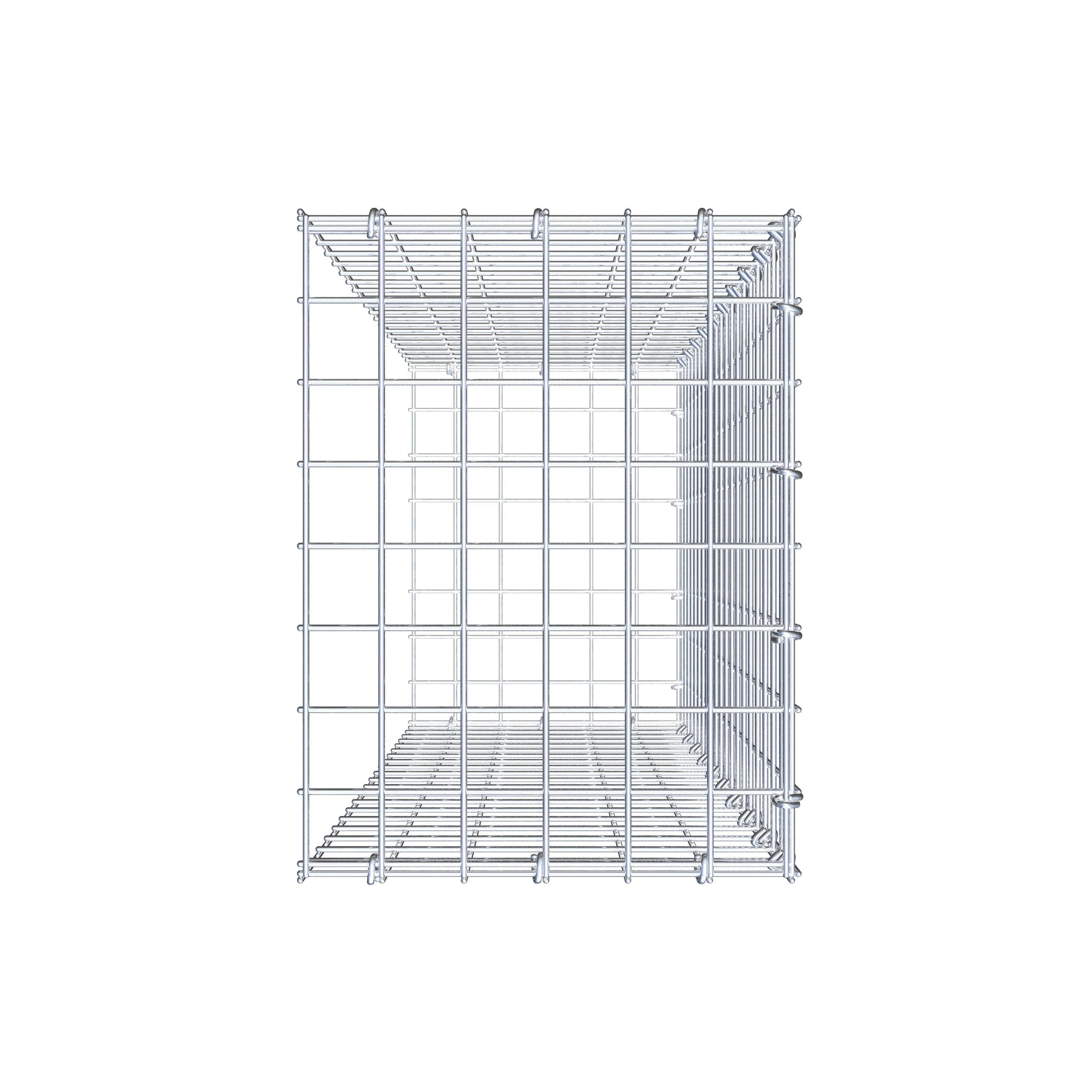 Type 2 oplegkorf 100 cm x 30 cm x 40 cm (L x H x D), maaswijdte 5 cm x 5 cm, C-ring