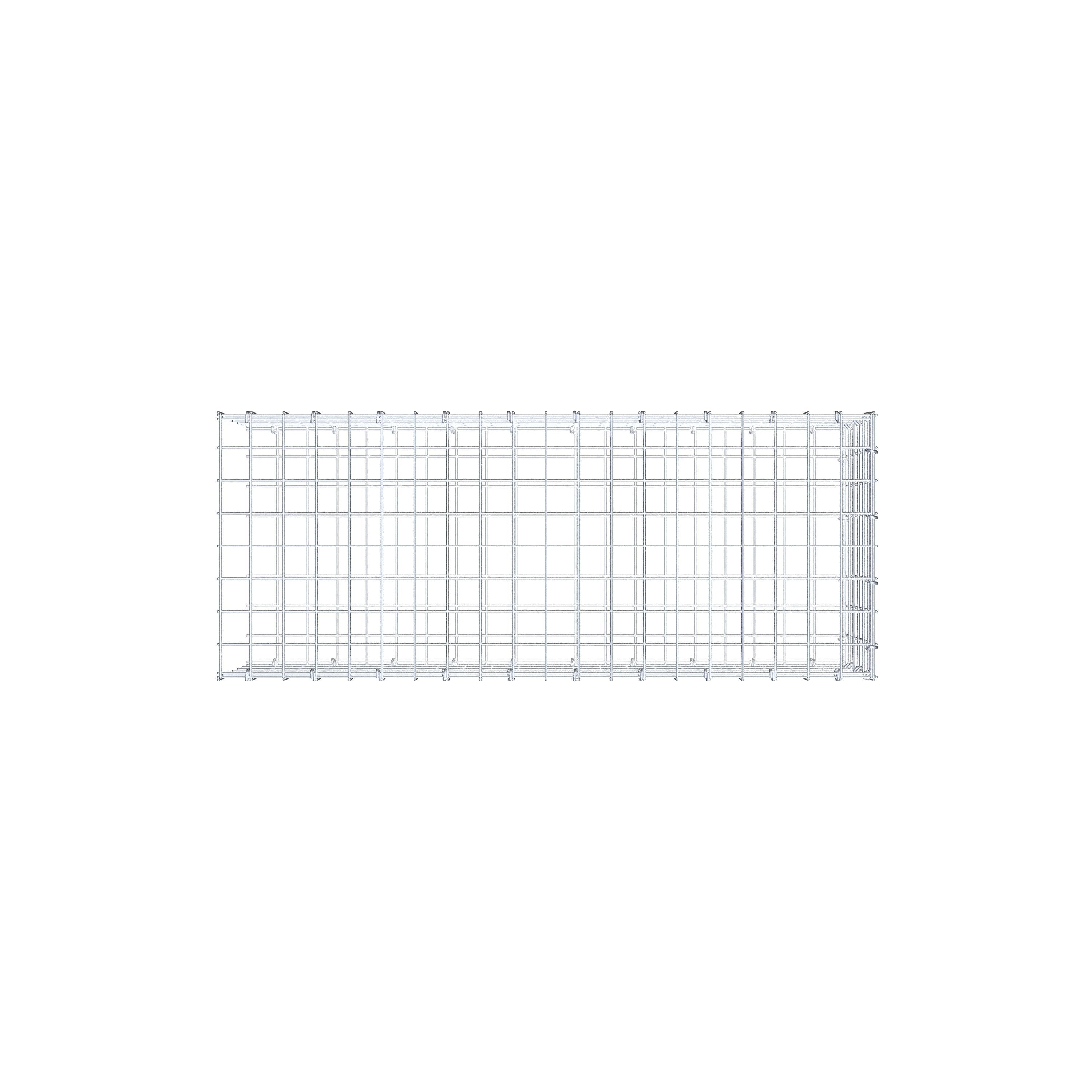 Monteret gabion type 2 100 cm x 30 cm x 40 cm (L x H x D), maskestørrelse 5 cm x 5 cm, C-ring