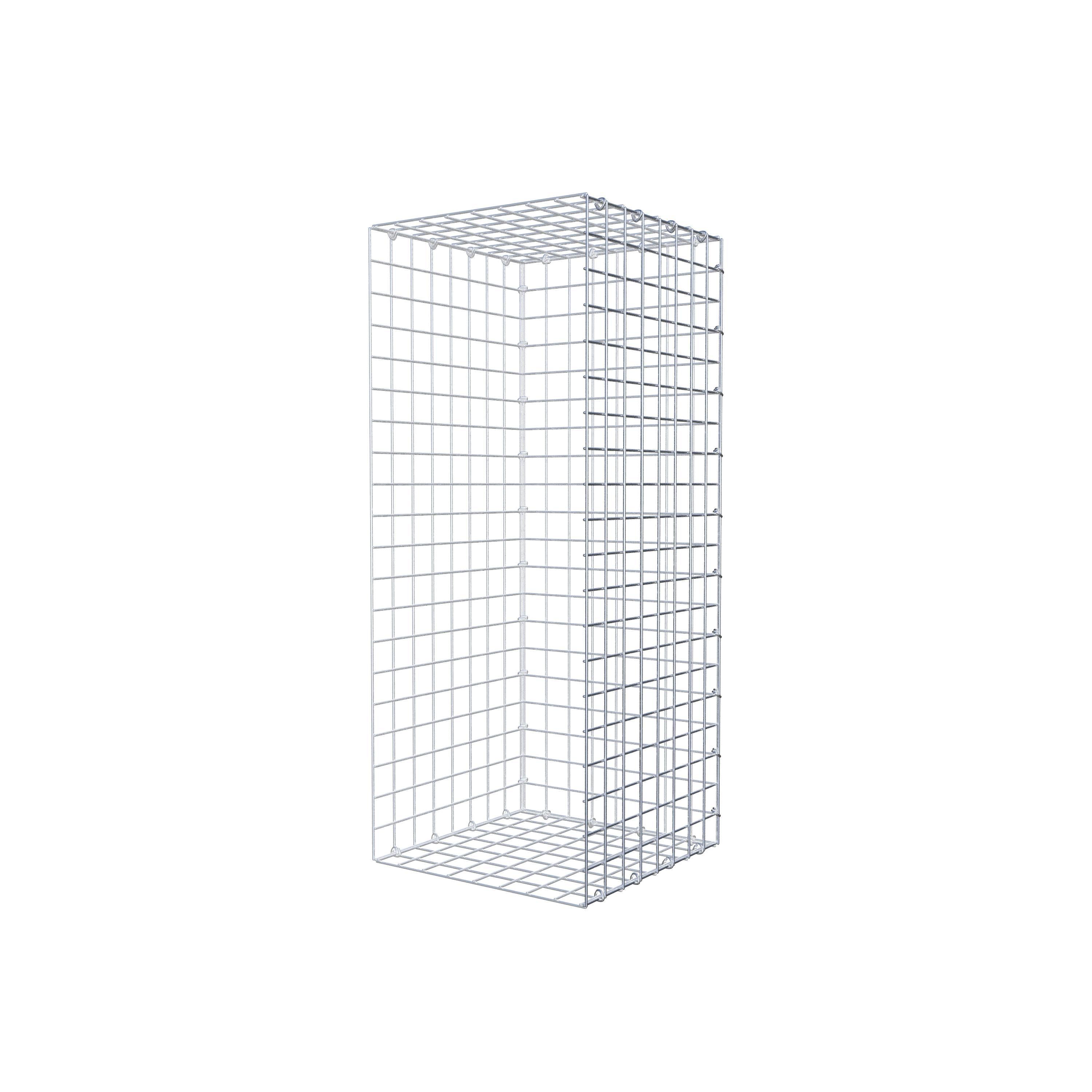 Typ 2 påbyggnadsgabion 100 cm x 40 cm x 40 cm (L x H x D), maskstorlek 5 cm x 5 cm, C-ring