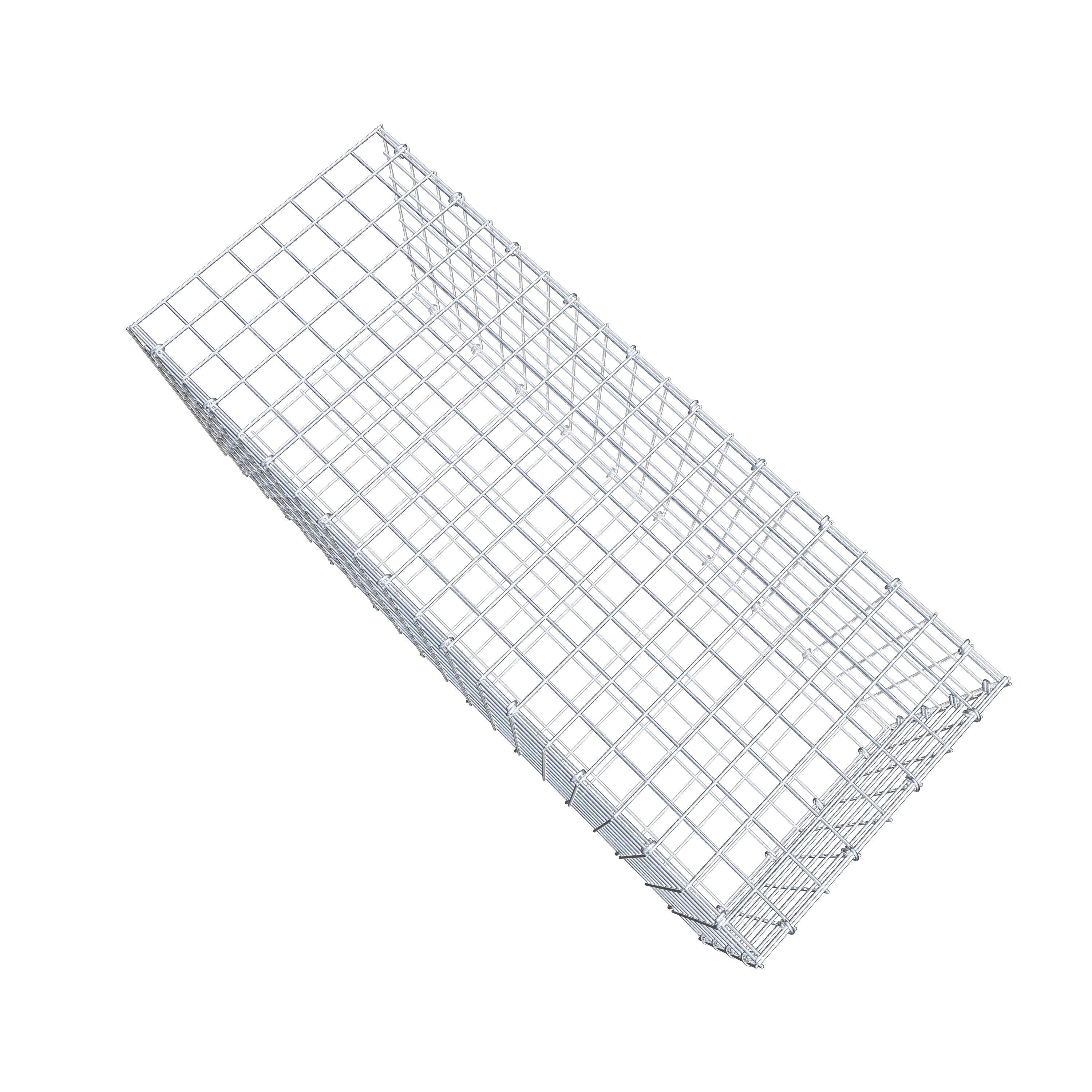 Typ 2 påbyggnadsgabion 100 cm x 40 cm x 40 cm (L x H x D), maskstorlek 5 cm x 5 cm, C-ring