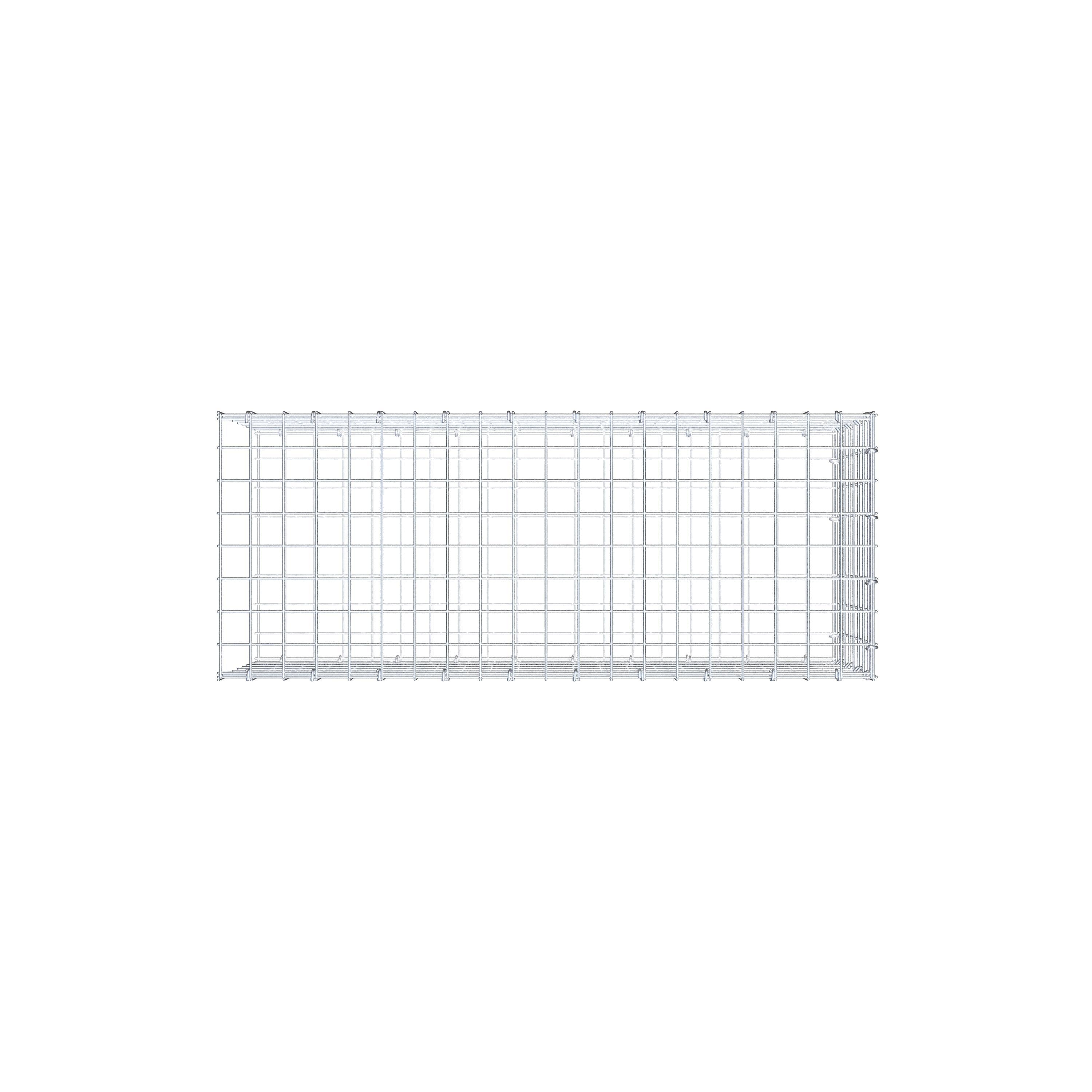 Typ 2 påbyggnadsgabion 100 cm x 40 cm x 40 cm (L x H x D), maskstorlek 5 cm x 5 cm, C-ring