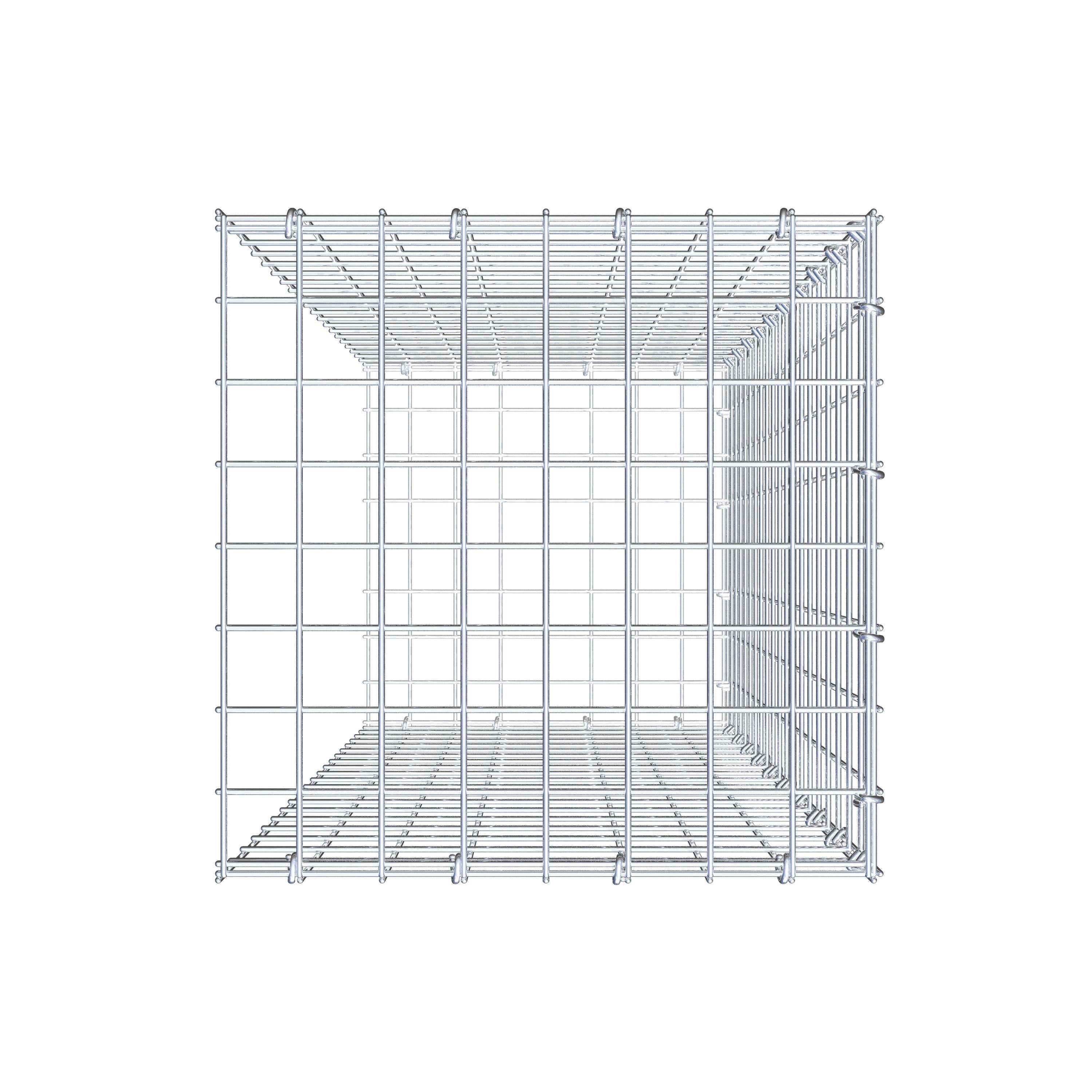 Typ 2 påbyggnadsgabion 100 cm x 40 cm x 40 cm (L x H x D), maskstorlek 5 cm x 5 cm, C-ring